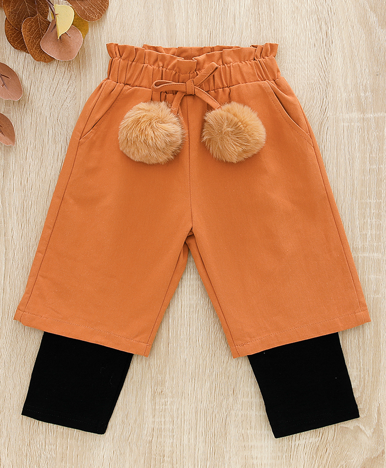 Kookie Kids Knee Length Solid Lounge Pant - Brown-image-19