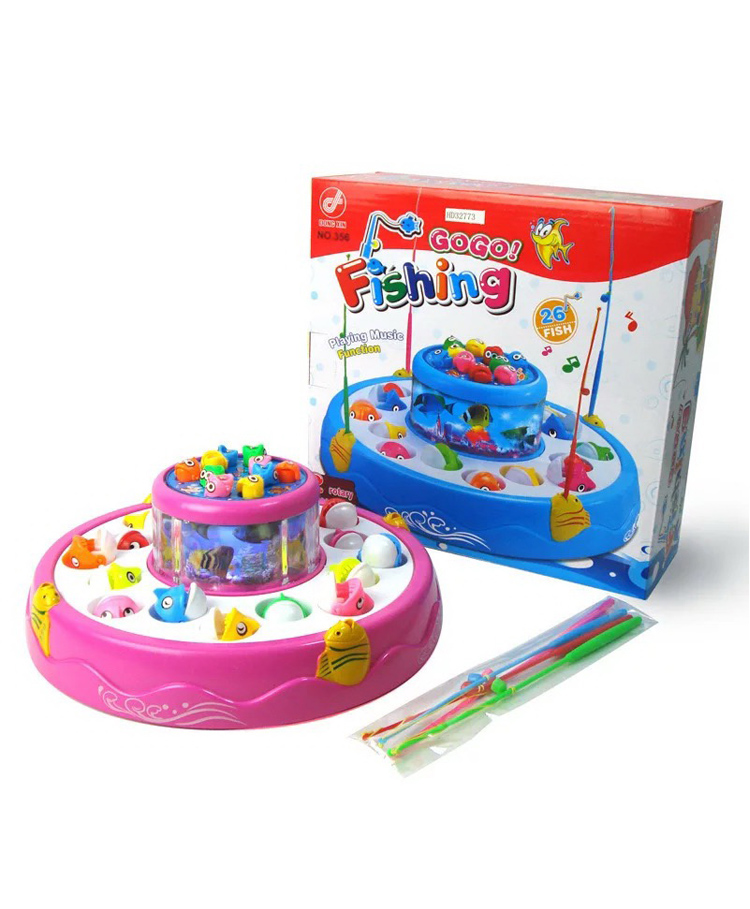 NEGOCIO GOGO  Fishing Game for Kids Double Layer Rotating Magnetic Hooks Fishing Fish Catching Game  - Colour May Vary-image-41