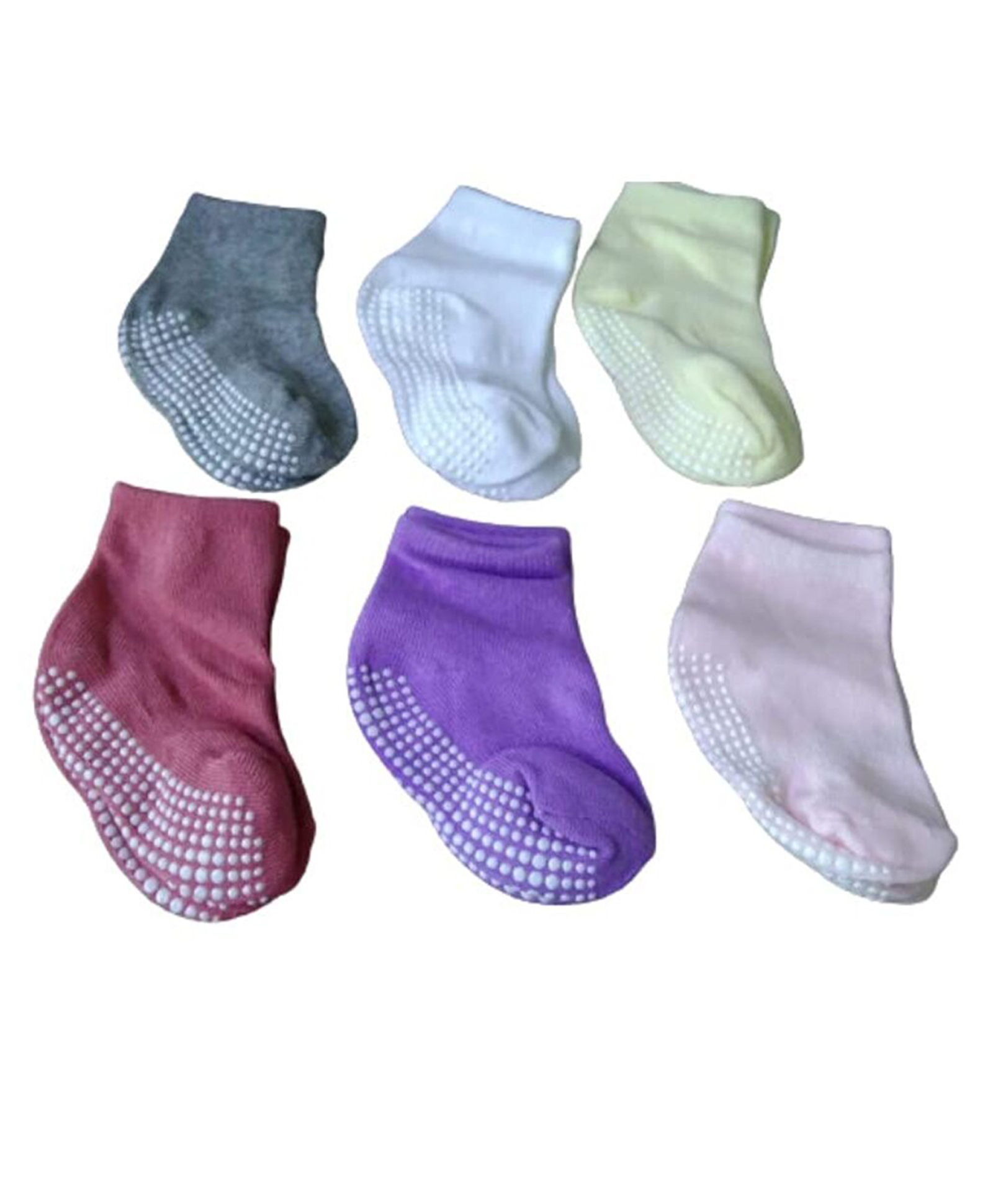 MOMISY Cotton Ankle Length Anti Slip Trainer Socks  Solid Pack of 6 - Multicolor-picture-11