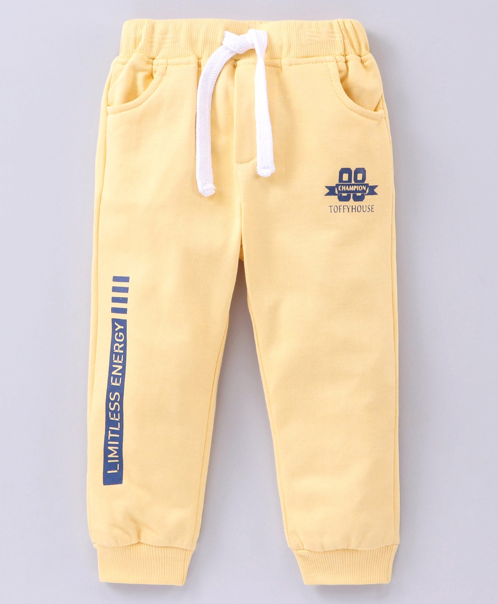 ToffyHouse Full Length Text Printed Lounge Pant - Yellow-picture-26