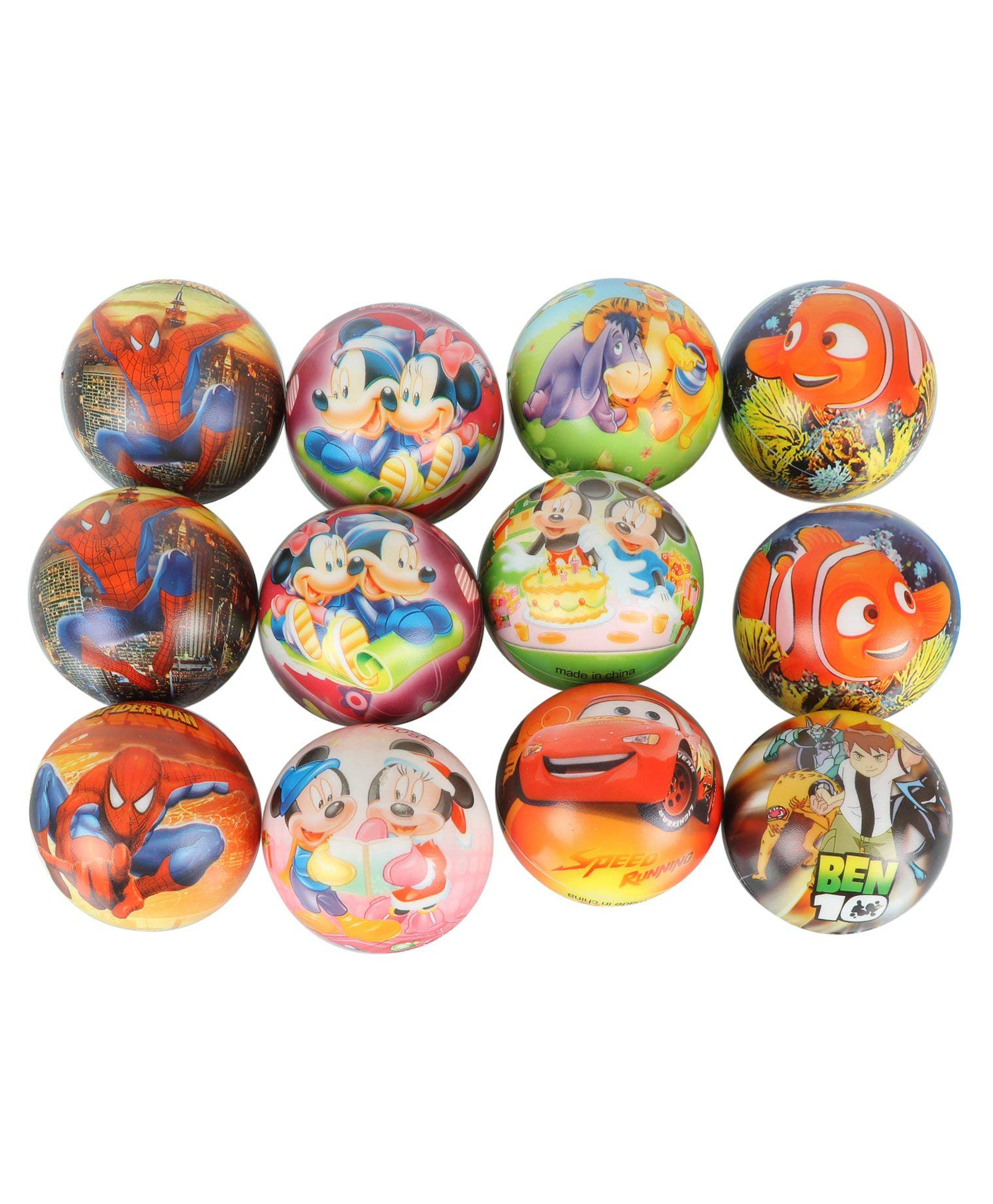 Asera Soft Foam Sponge Balls Cartoon Prints Pack Of 12 - Multicolor-picture-21