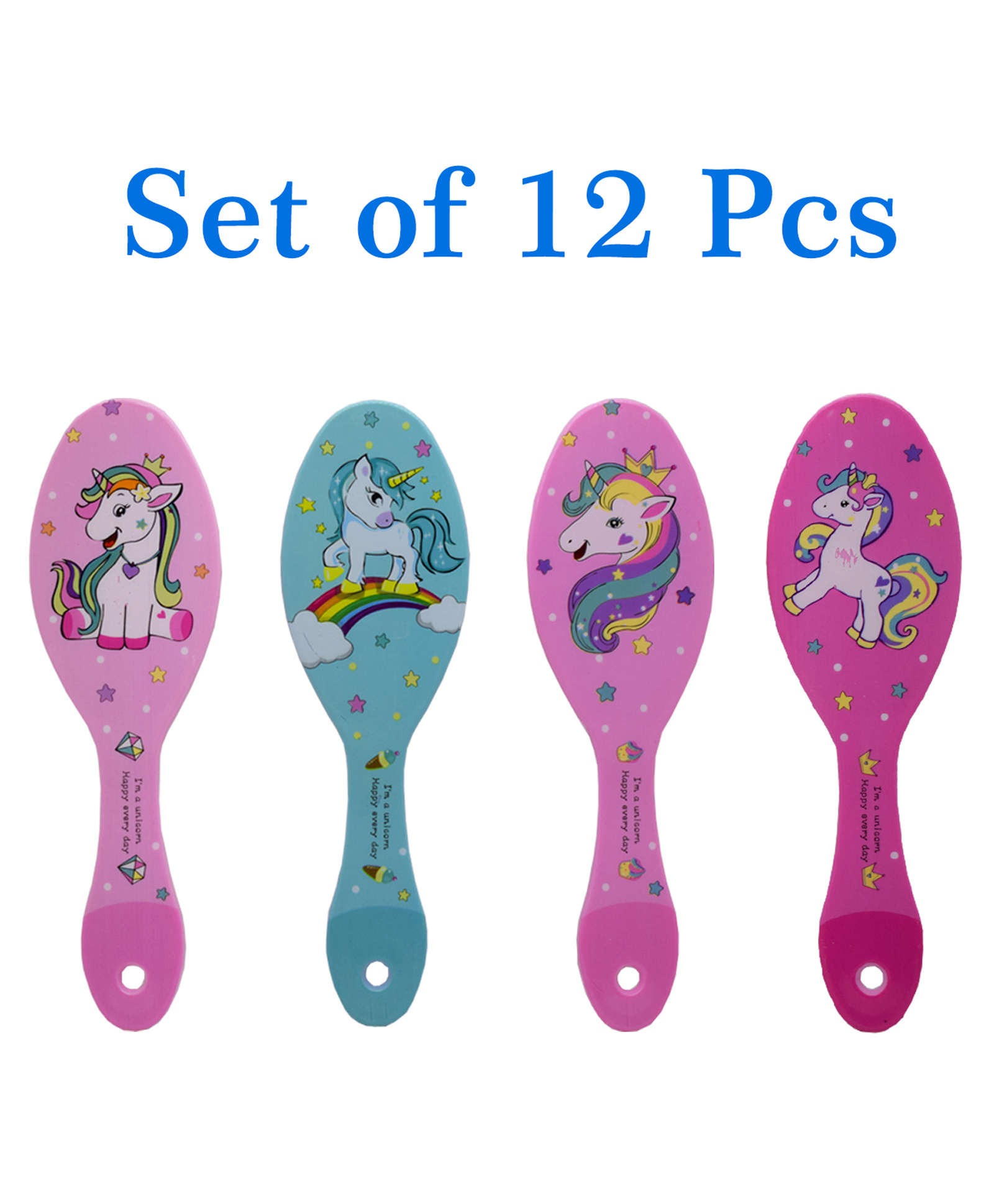Asera Unicorn Theme Hair Brush Pack of 12 - Multicolor-picture-31