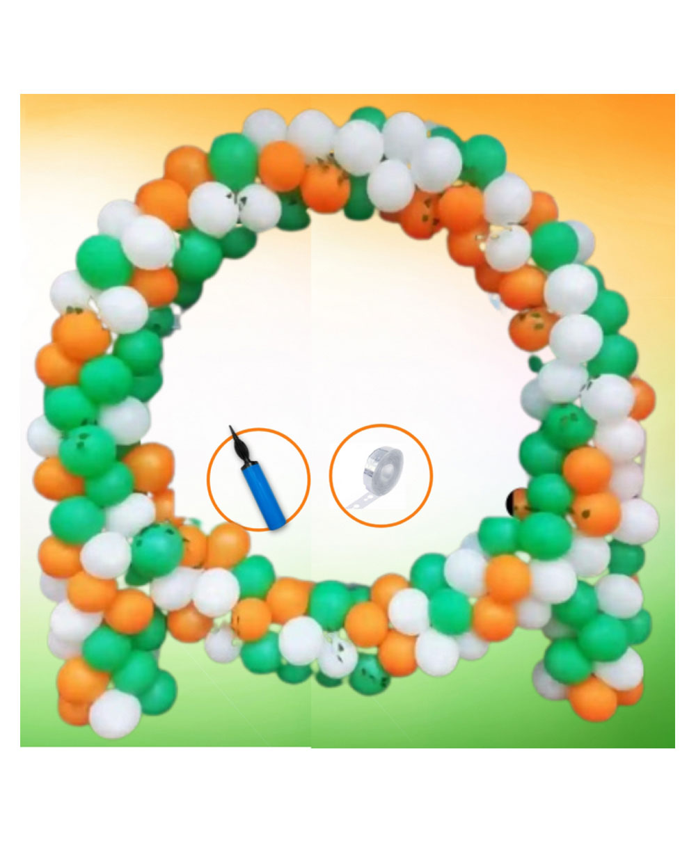 Bubble Trouble Independence Day Balloons Republic Day 26 January 15 August Celebration For Kids School Home Halls Office Room Decoration Orange White Green Latex Balloons - Pack of 202-image-27