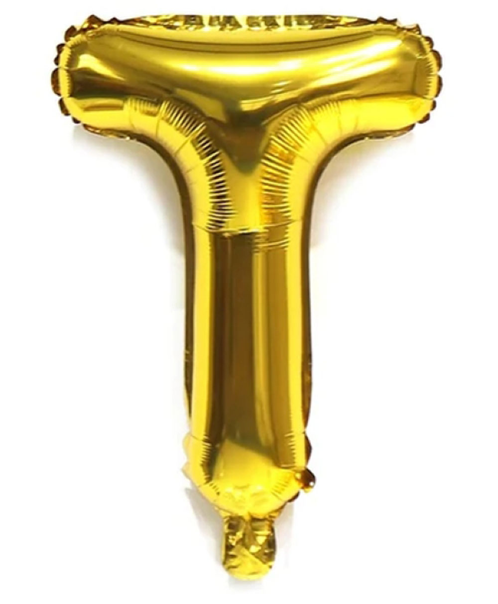 Bubble Trouble English Alphabet Letters Foil Letter Balloons for Party Decoration Letter T - Gold-image-36