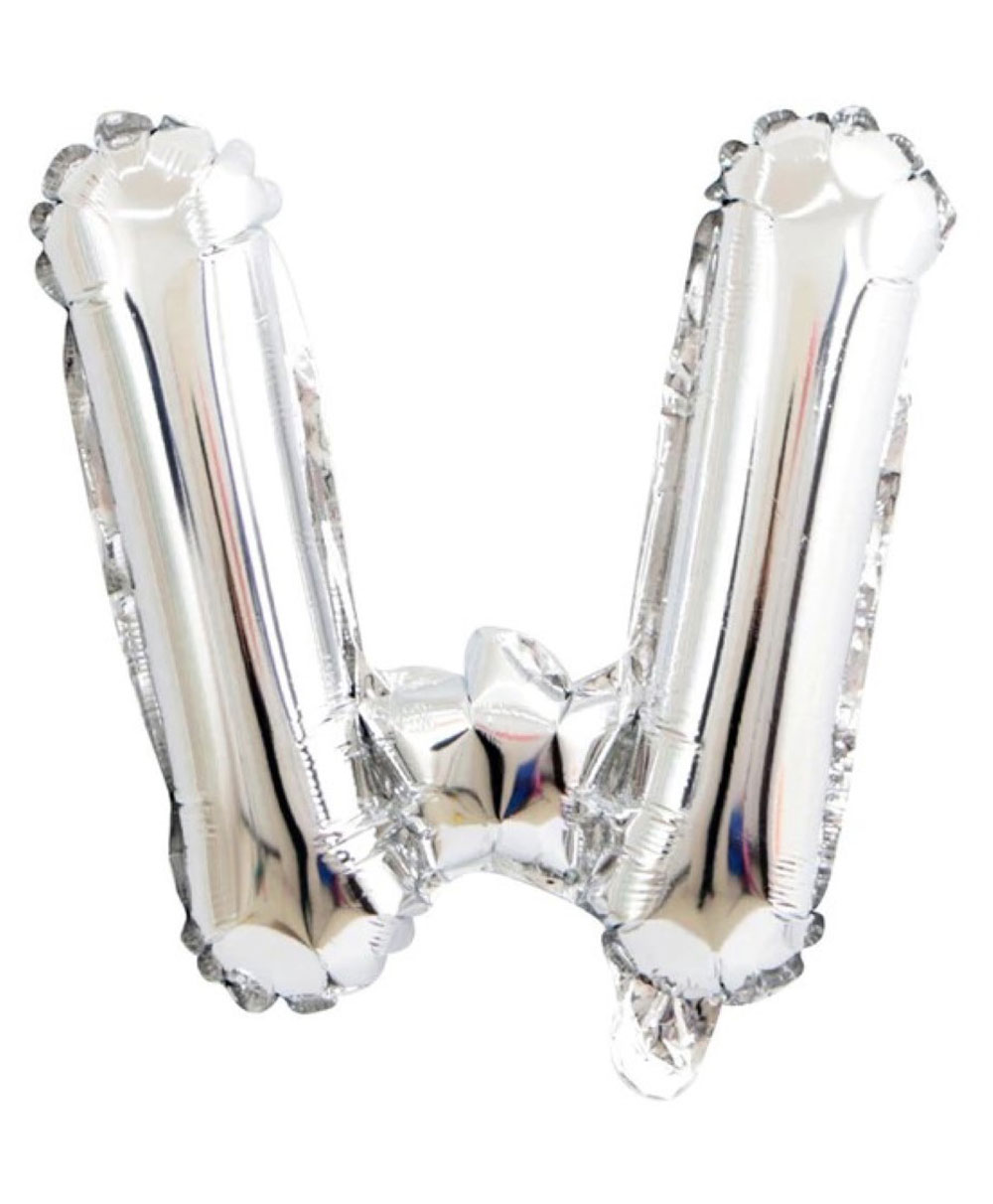 Bubble Trouble English Alphabet Letters Foil Letter Balloons for Party Decoration Letter W - Silver-picture-13