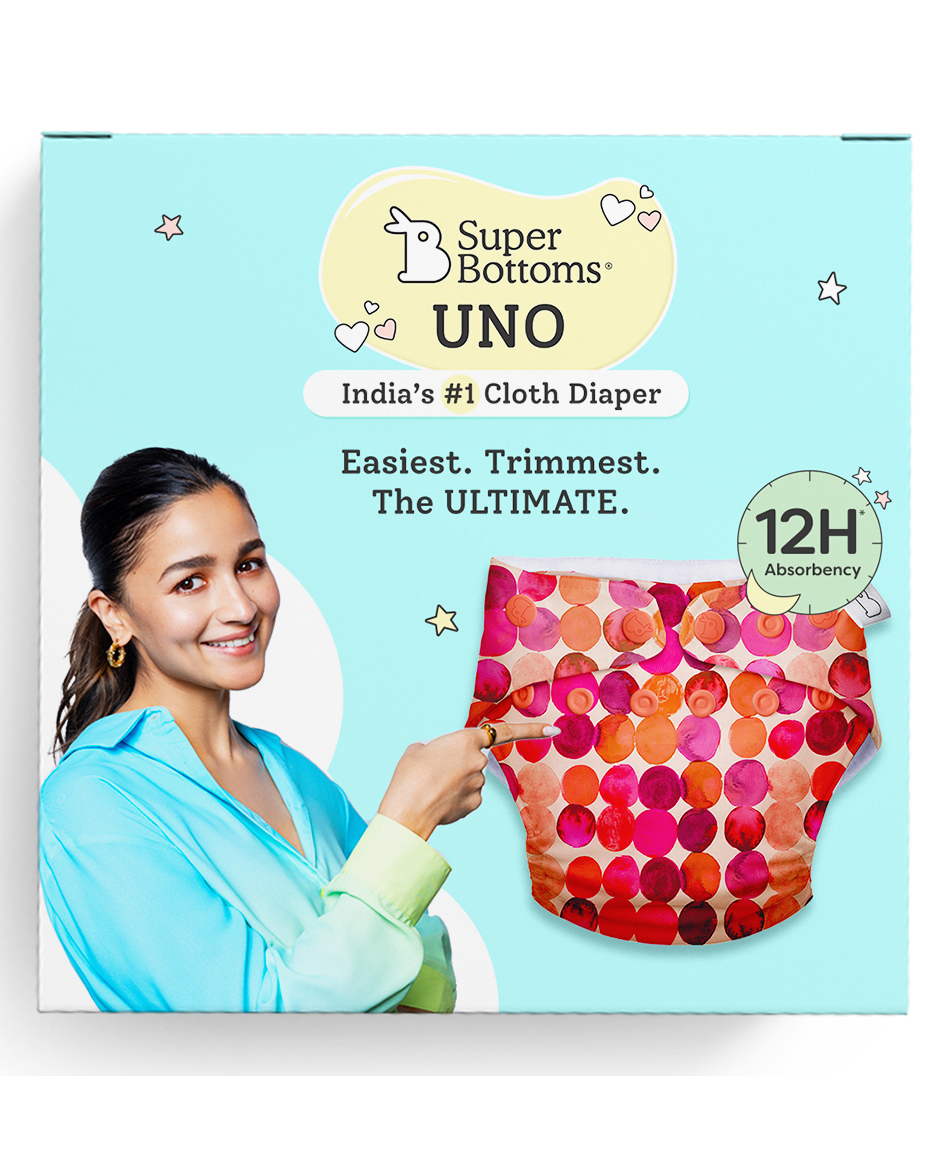 SuperBottoms UNO Reusable Cloth Diaper with 1 Dry Feel Magic Dry Pads Set Li'l Crush Print - Multicolour-image-44