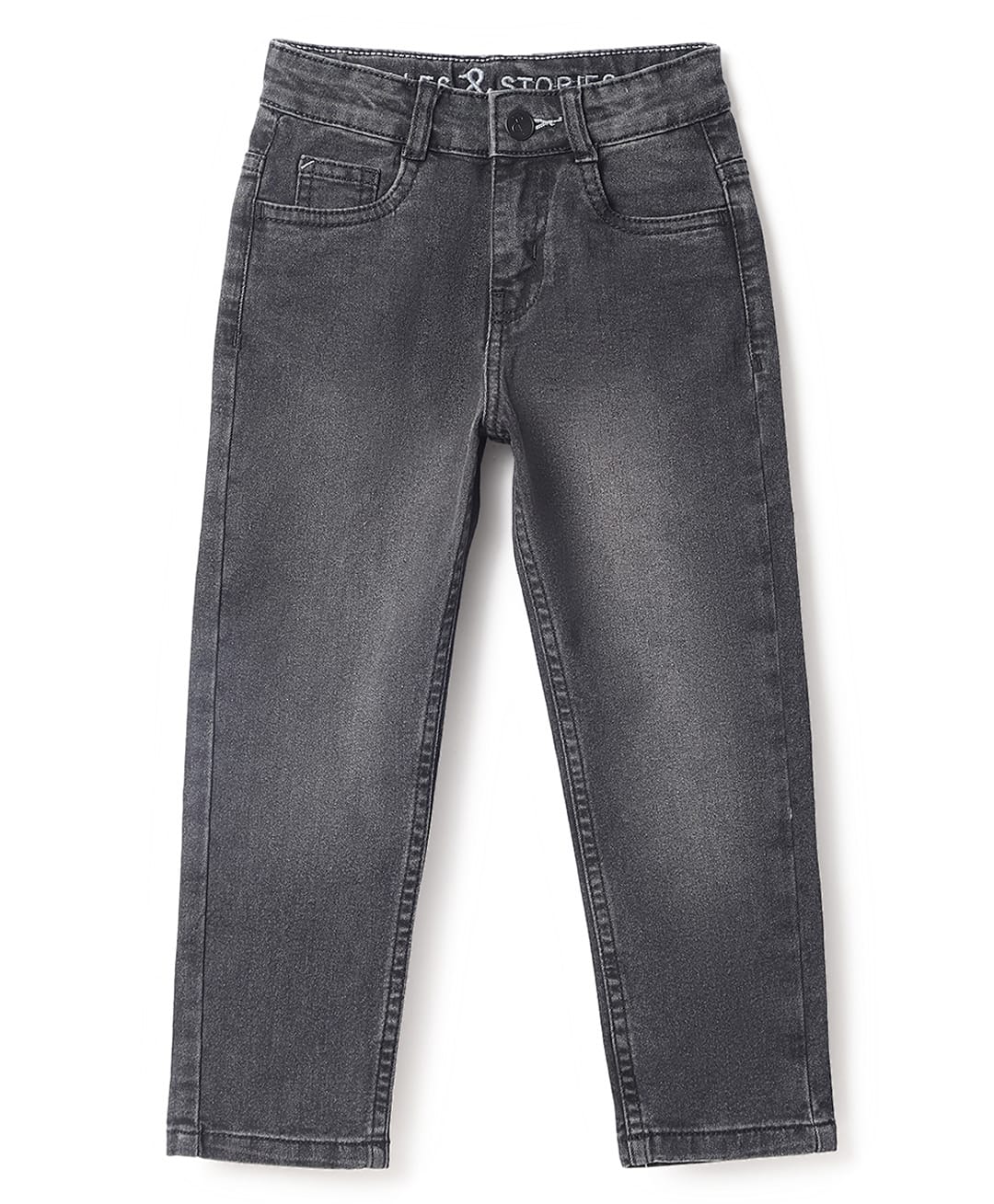 Tales & Stories Light Faded Solid Slim Fit Jeans - Black-picture-11