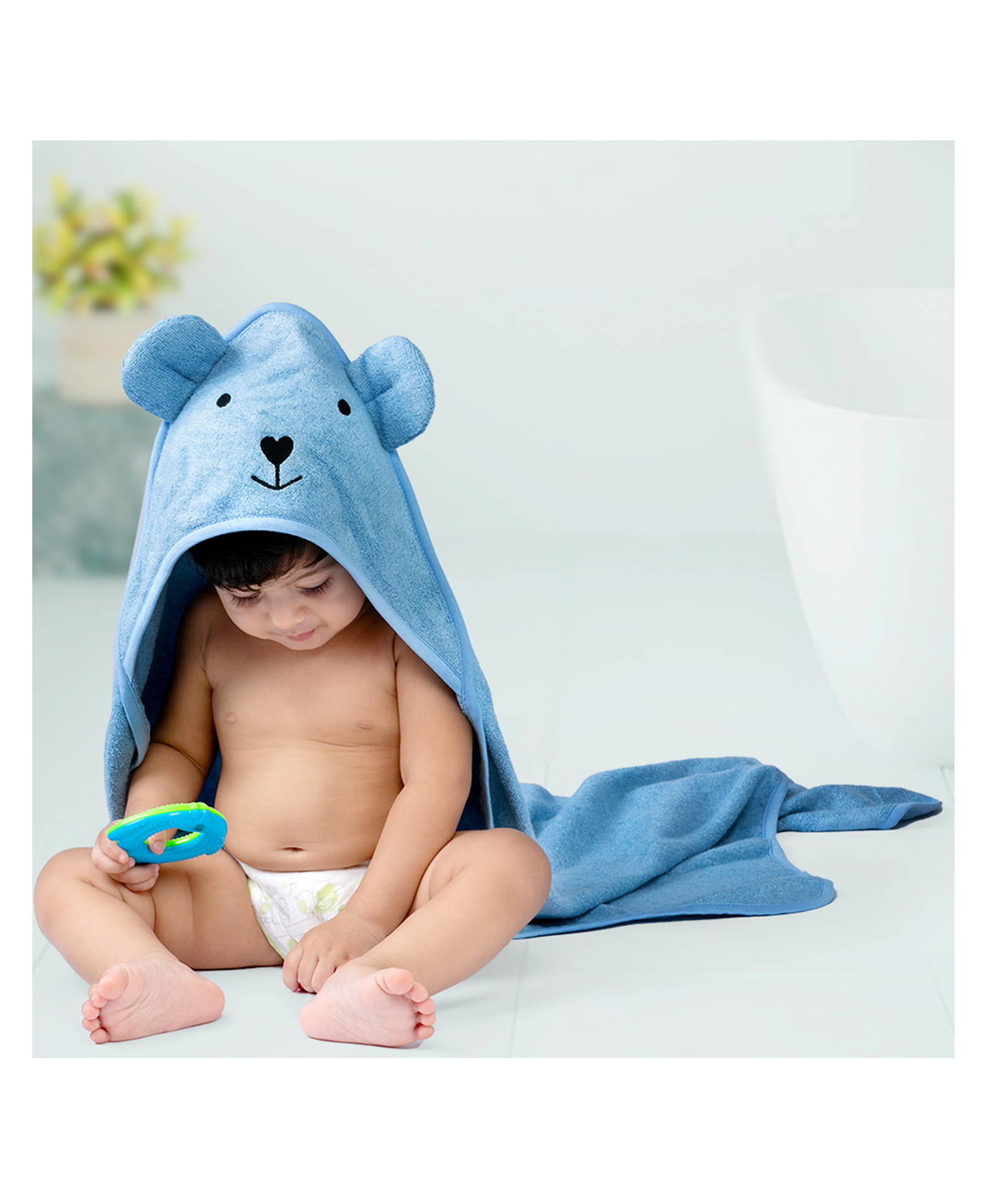 Theoni Bamboo Hooded Bath Towel - Blue-picture-25