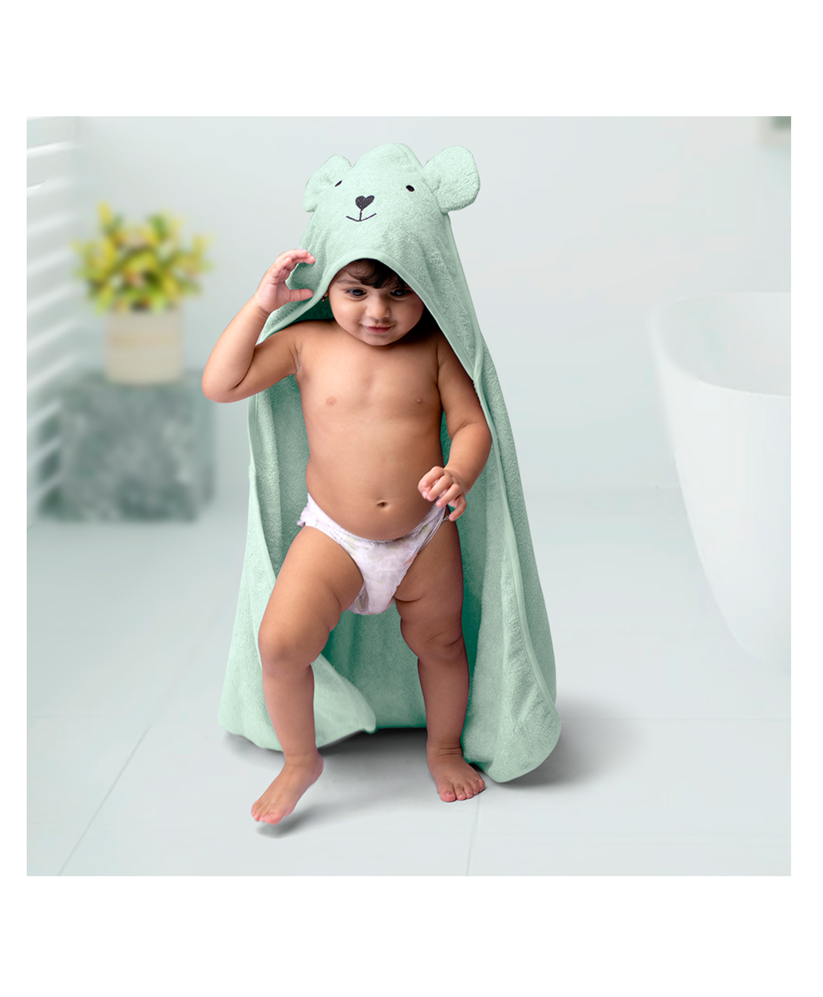 Theoni Bamboo Hooded Bath Towel - Mint Green-picture-11