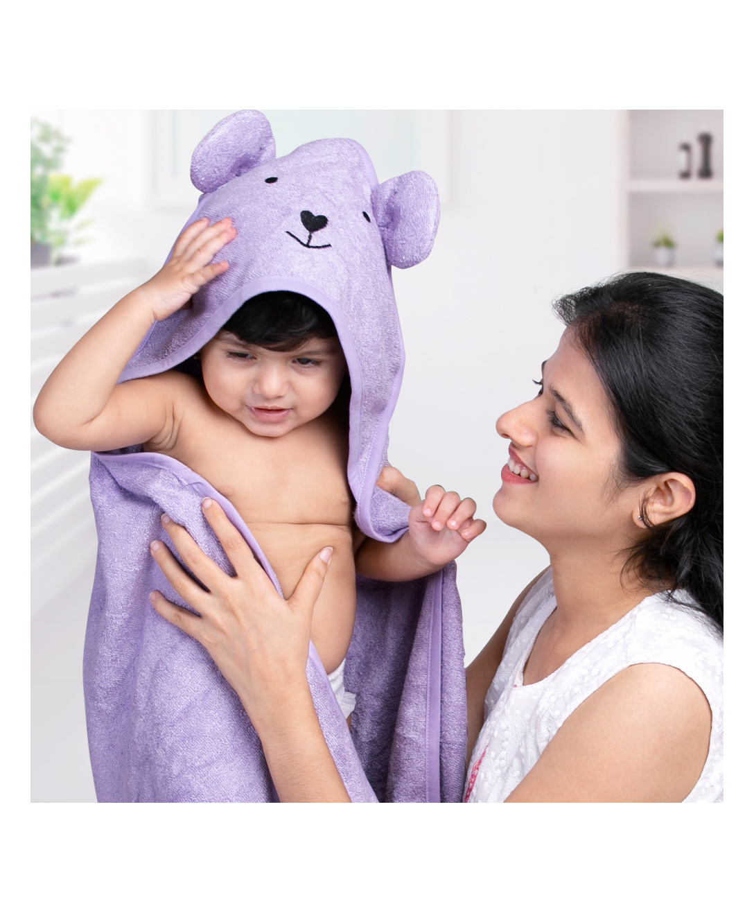Theoni Bamboo Hooded Bath Towel - Purple Lilac-picture-11