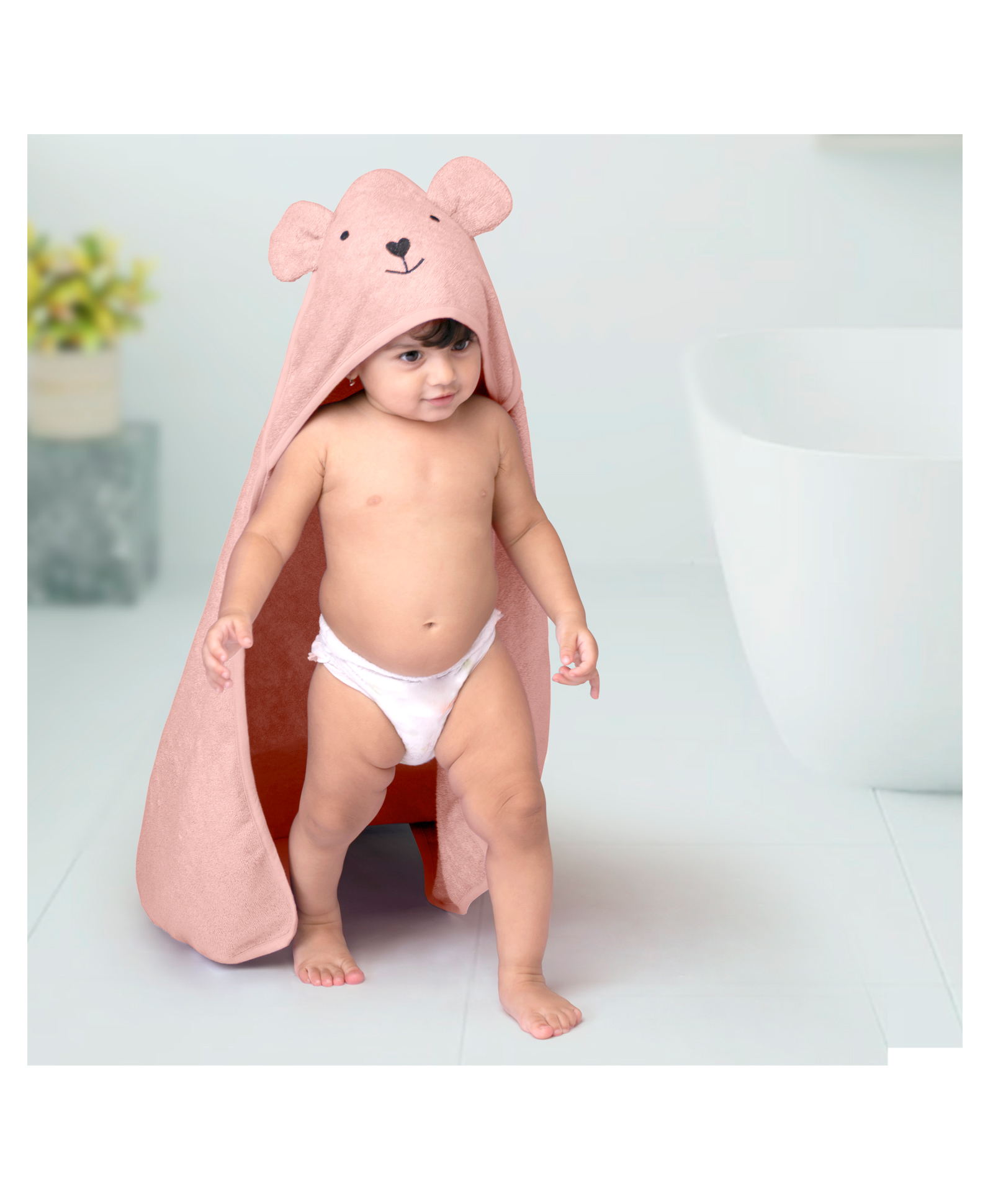 Theoni Bamboo Hooded Bath Towel - Peach-picture-12