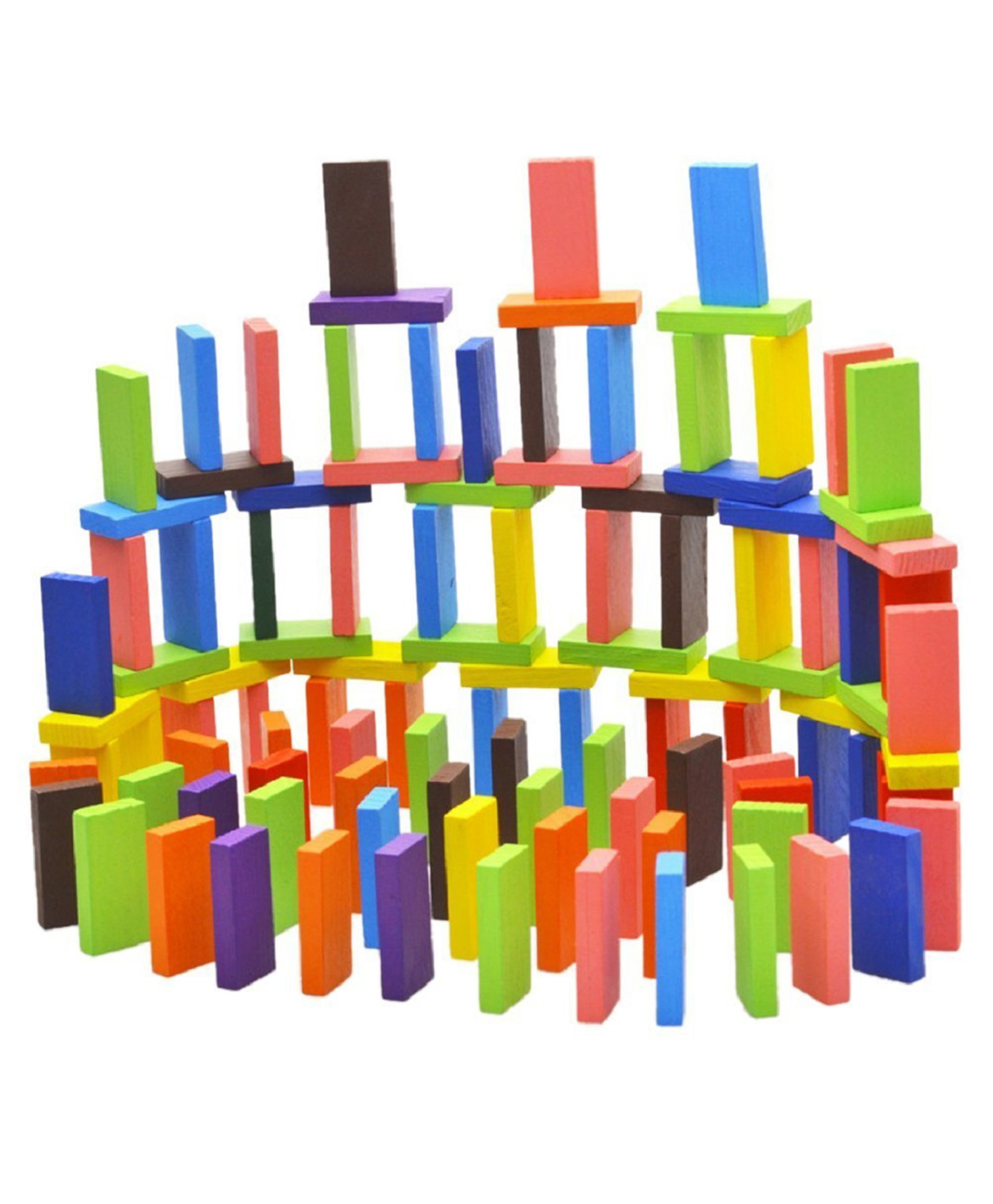 VELLIQUE Super Blocks 12 Colors Bulk Wooden Dominoes Multicolour - 1200 Pieces-image-27
