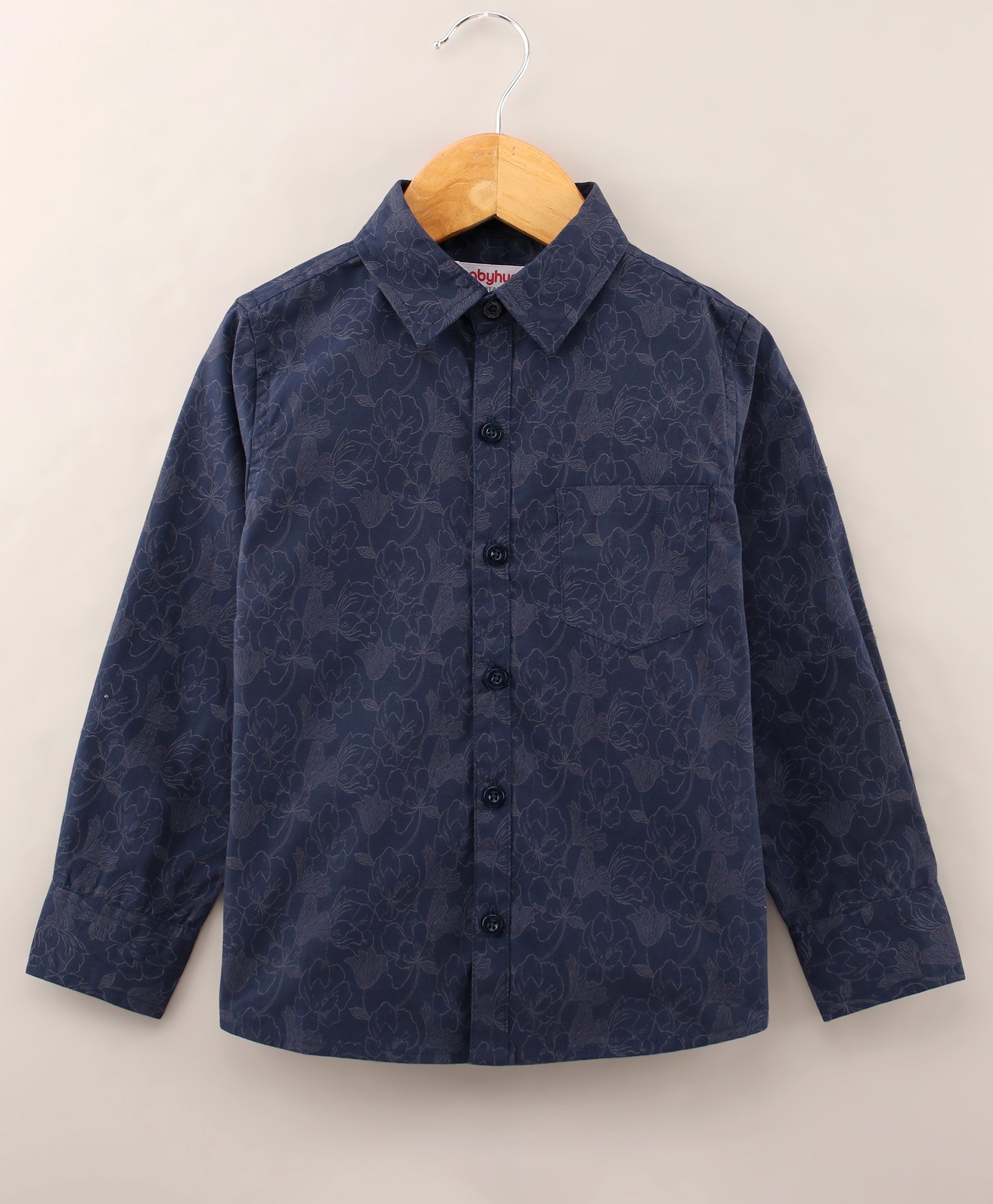 Babyhug Cotton Full Sleeves Floral Printed Shirt - Light Purple-image-34