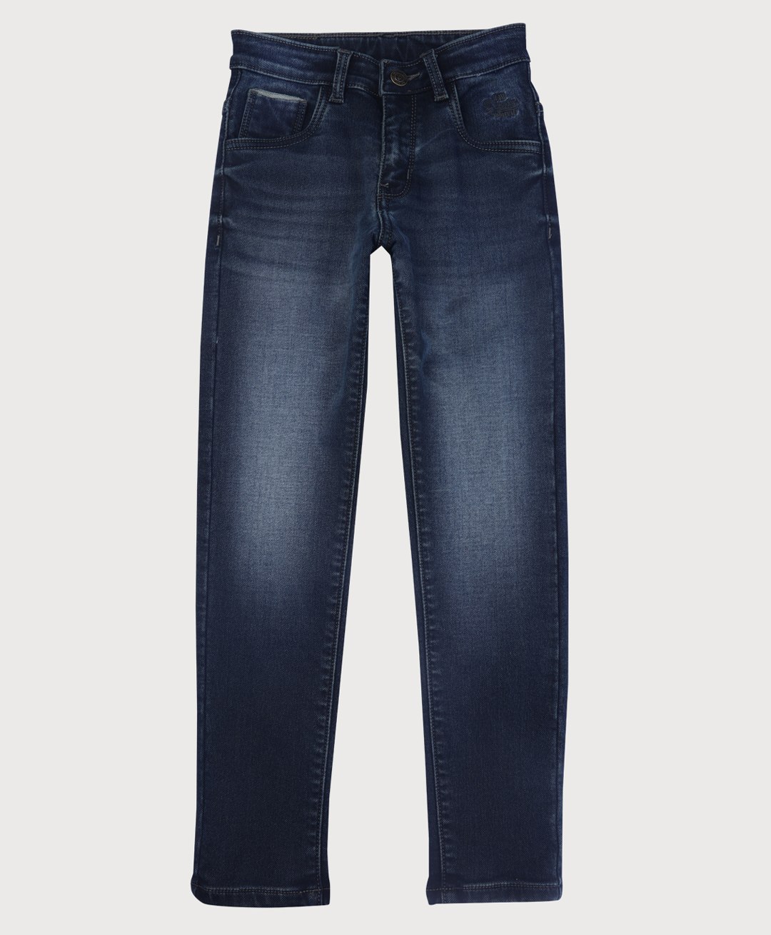 GINI & JONY Cotton Knit Full Length Solid Colour Jeans - Blue-picture-25
