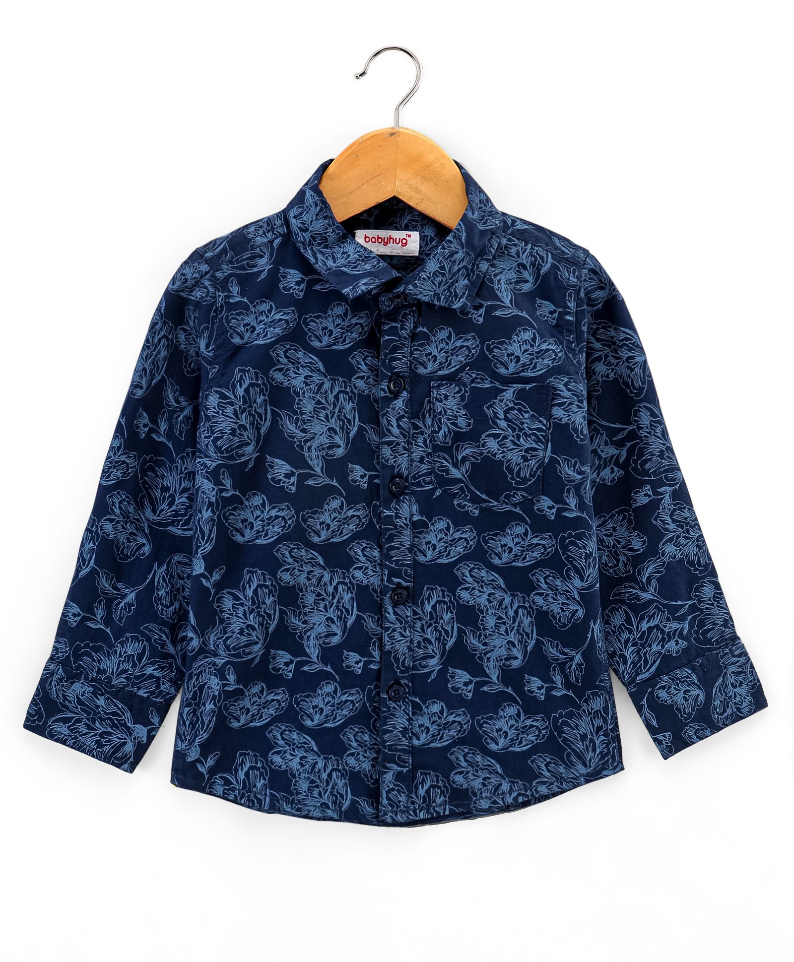 Babyhug Full Sleeves  Printed Shirt - Navy Blue-image-19