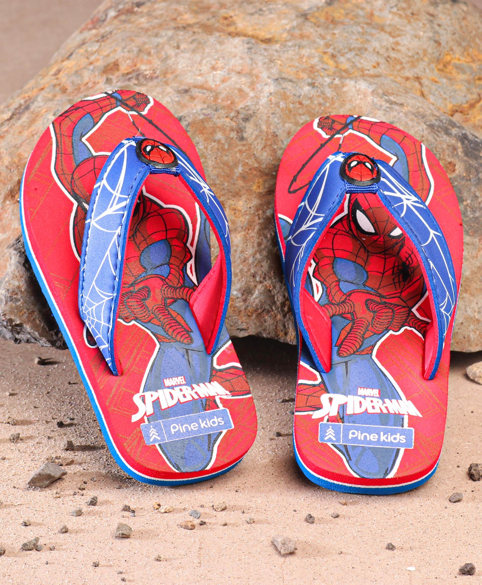 Pine Kids Flip Flops Spider Man Print 