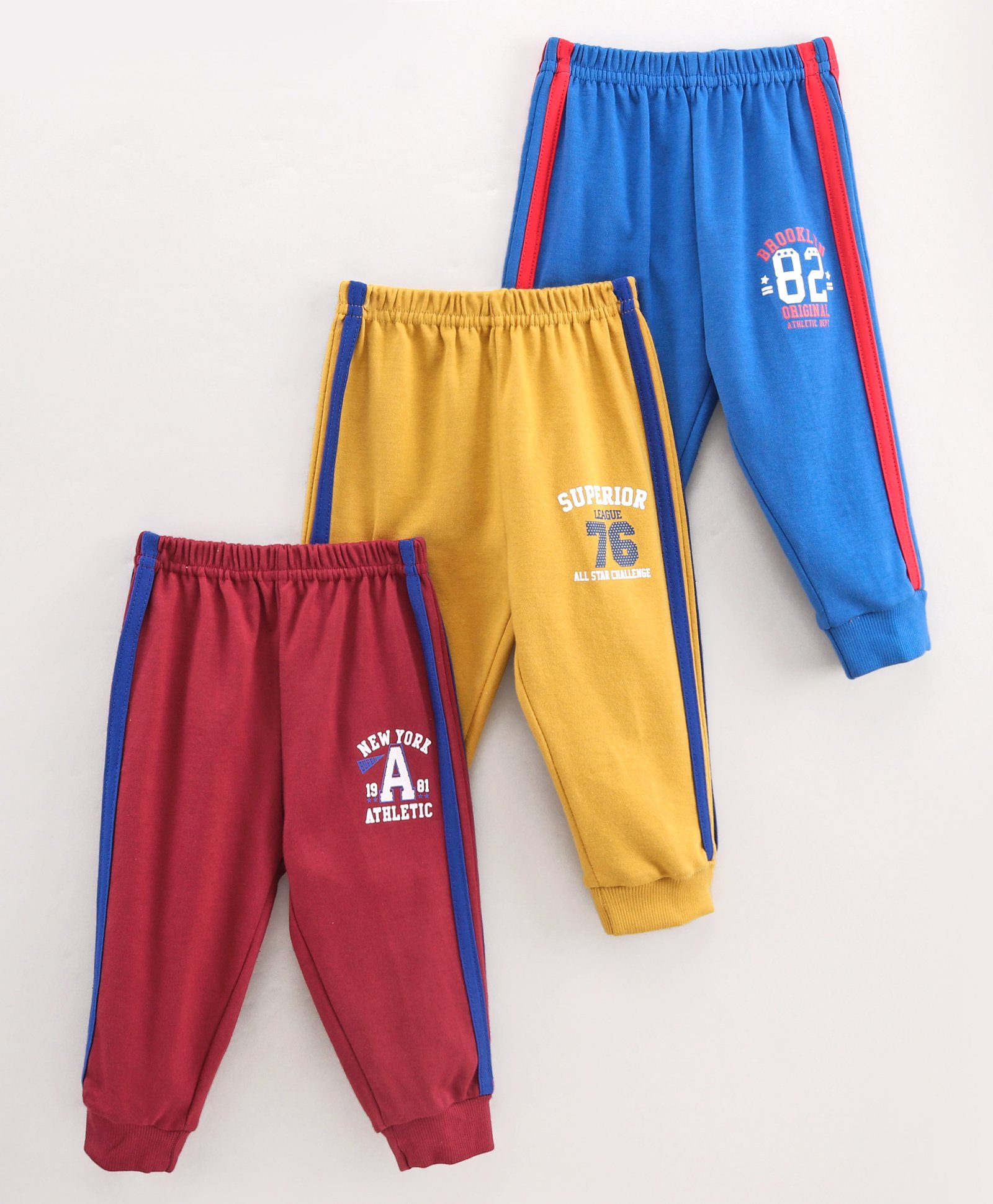 Zero Lounge Ankle Length Joggers Text Print Pack Of 3 - Multicolour-image-37