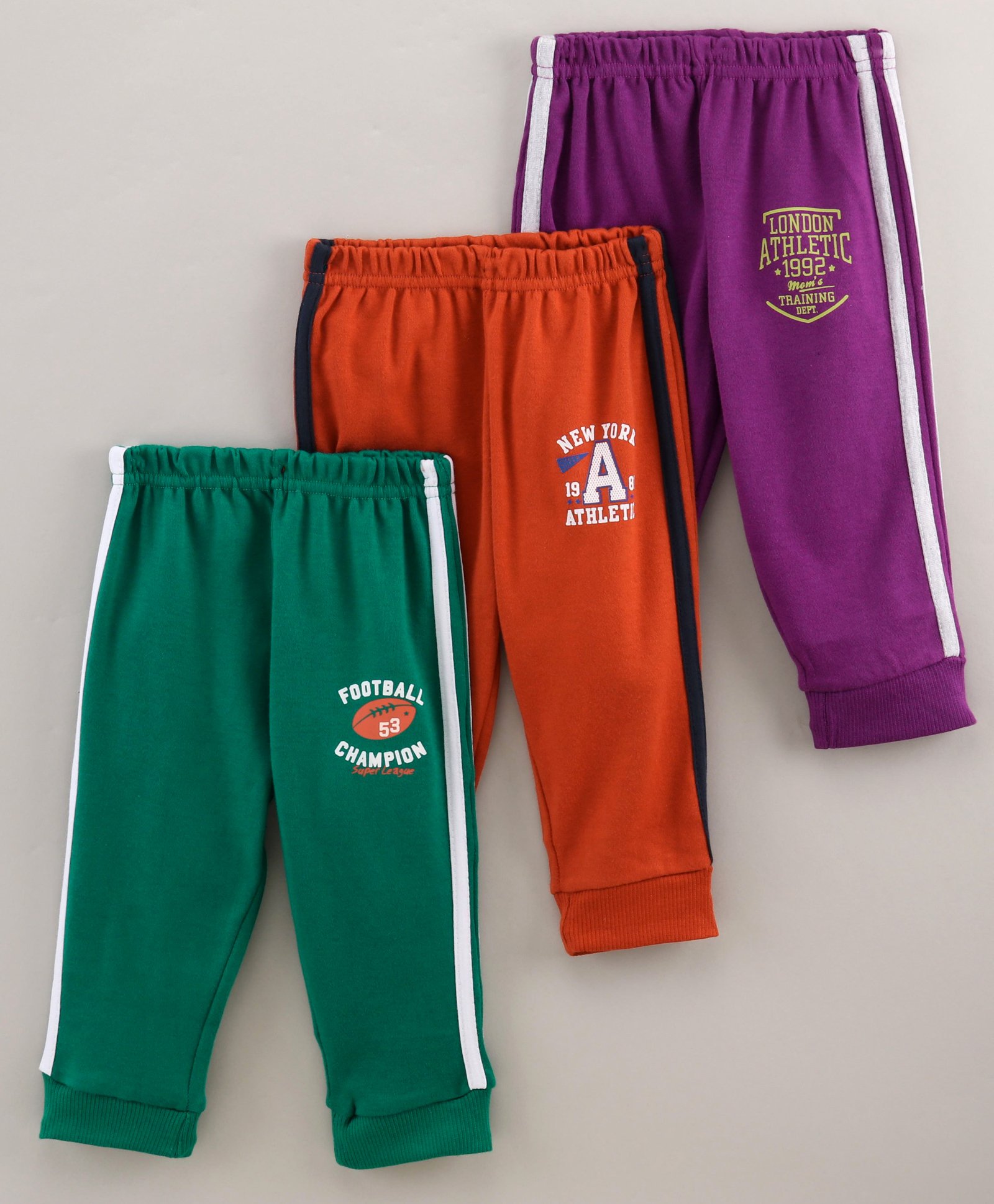 Zero Full Length Joggers Placement Print Pack Of 3 - Multicolor-image-34