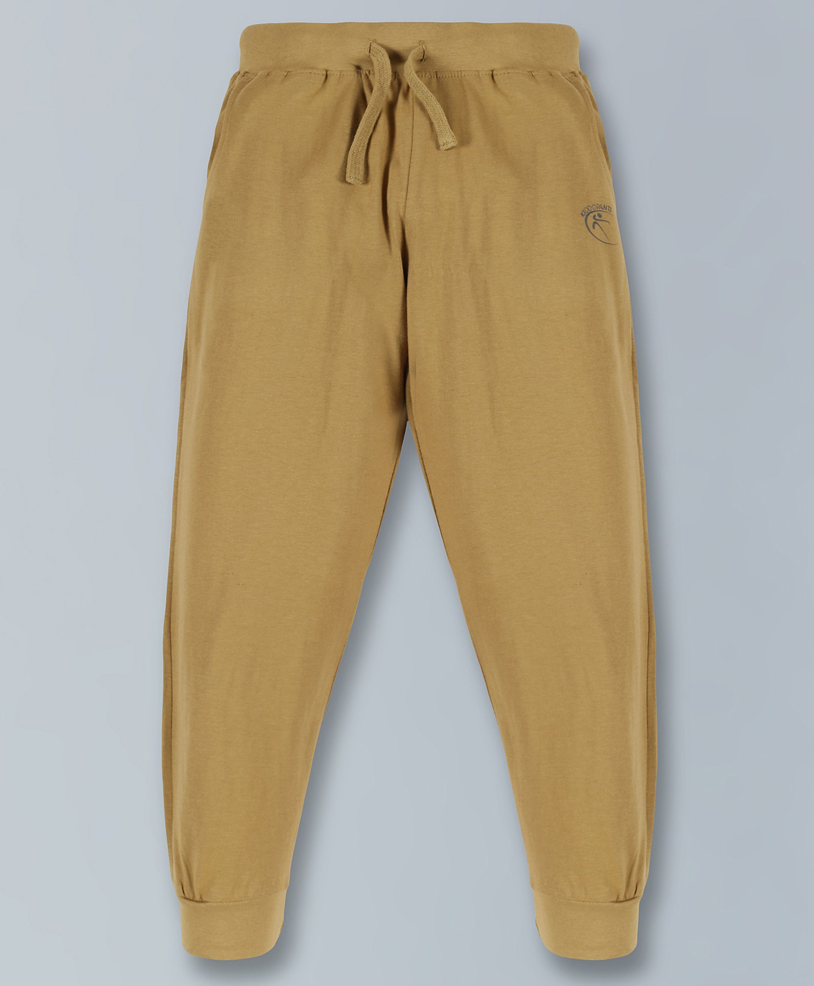 Kiddopanti Unisex Solid Track Pants - Khaki-image-48