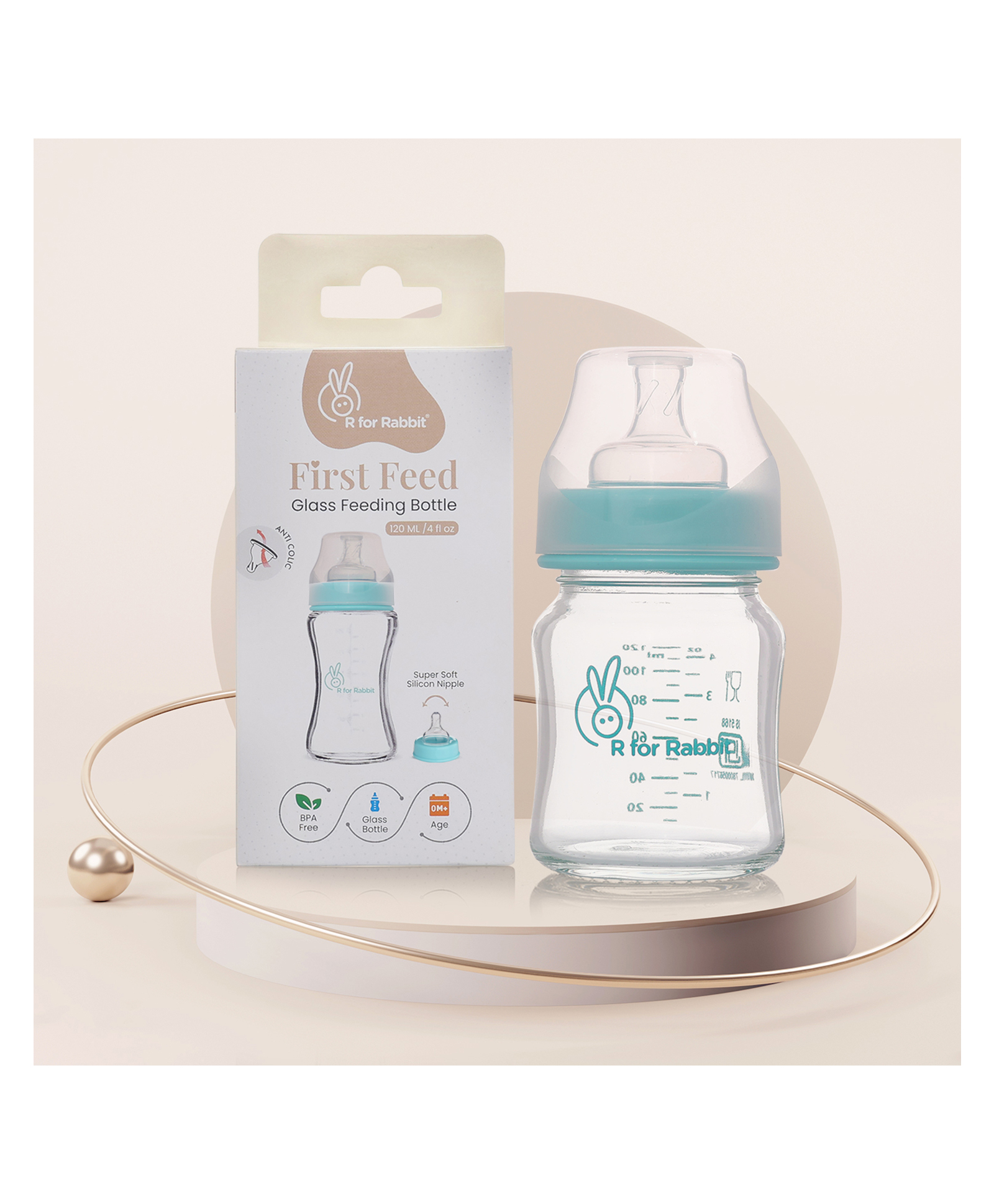 R for Rabbit Fist Feed Glass Feeding Bottle - 120 ml-picture-20