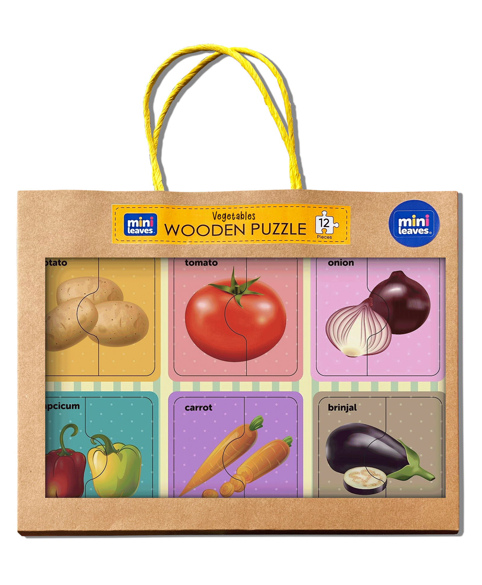 Mini Leaves Vegetable Puzzle Multicolor  - 13 pieces-image-32