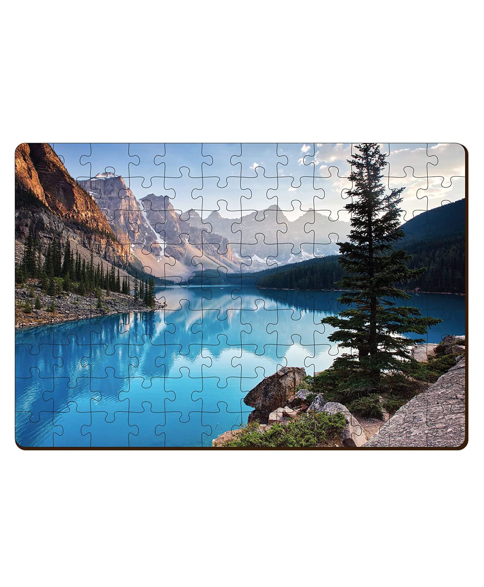 minileaves Mini Leaves Moraine Lake Wooden Jigsaw Puzzle With Wooden Box Multicolor- 108 pieces-picture-20