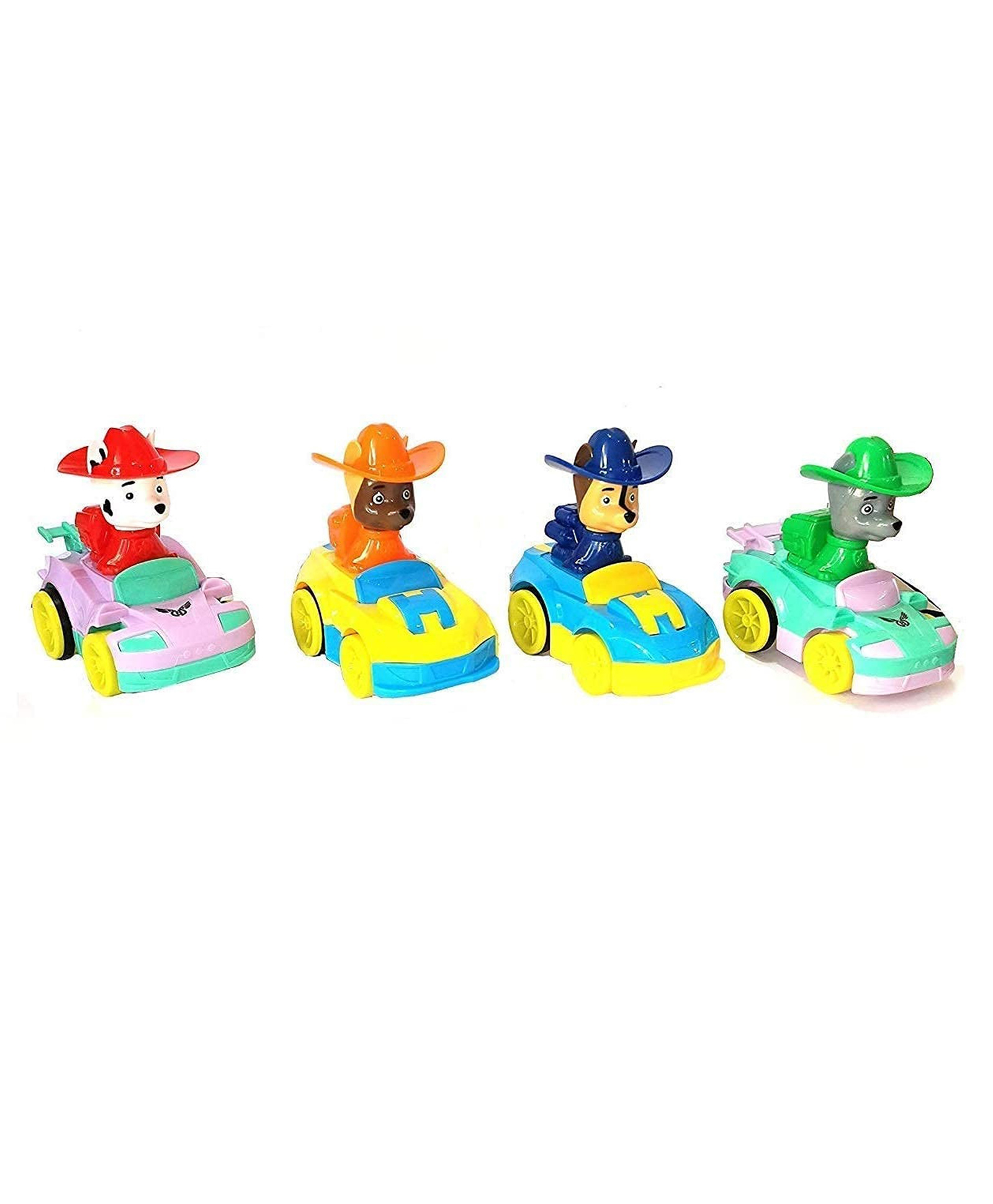 Negocio Friction Pull Back Paw Patrol Compatible Rescue Team Cartoon Series Vehicles Car Toys Pack of 4 (Colour May Vary)-picture-12
