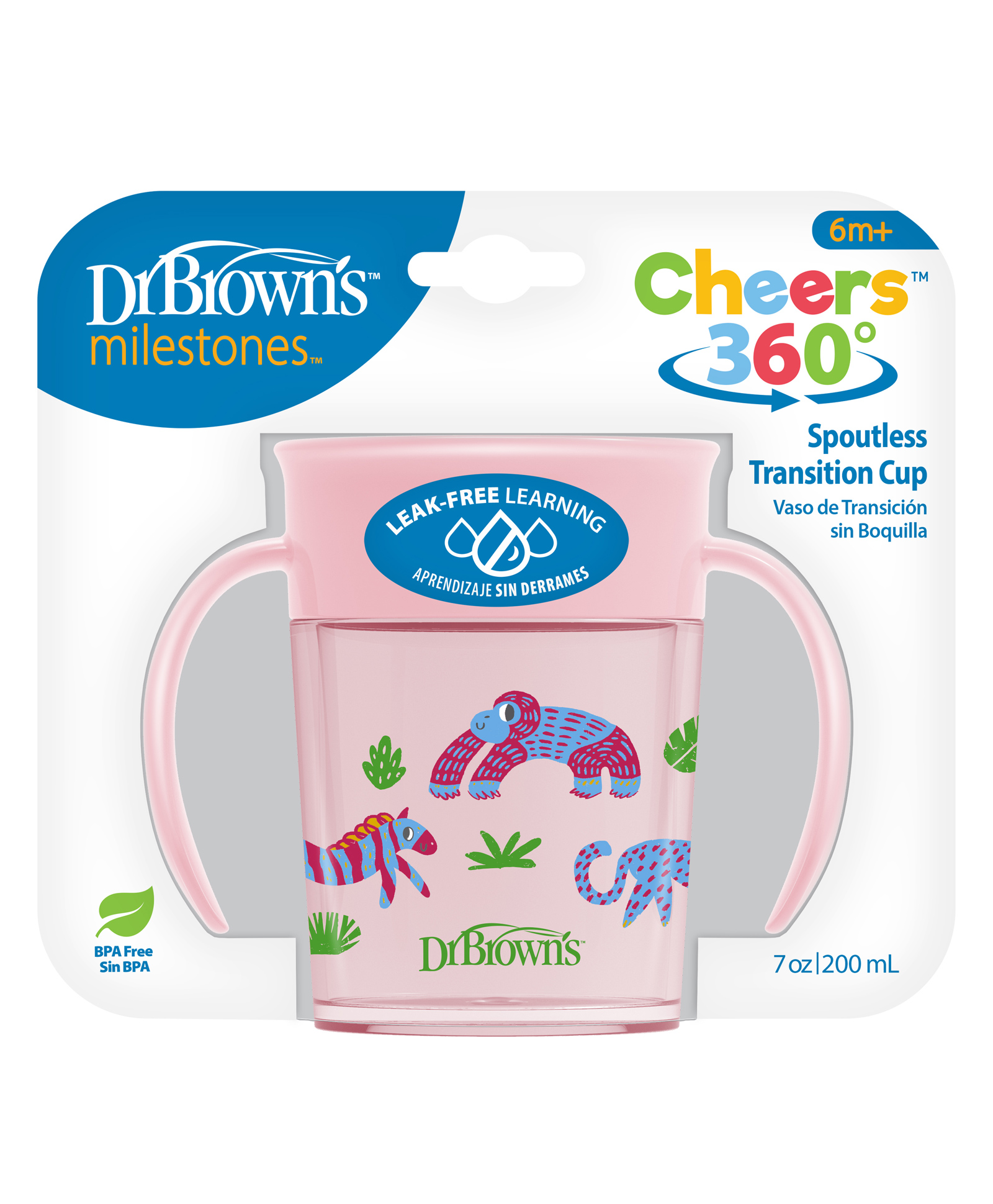 Dr. Brown's Smooth Wall Cheers 360 Cup with Handles Pink - 200 ml-picture-48
