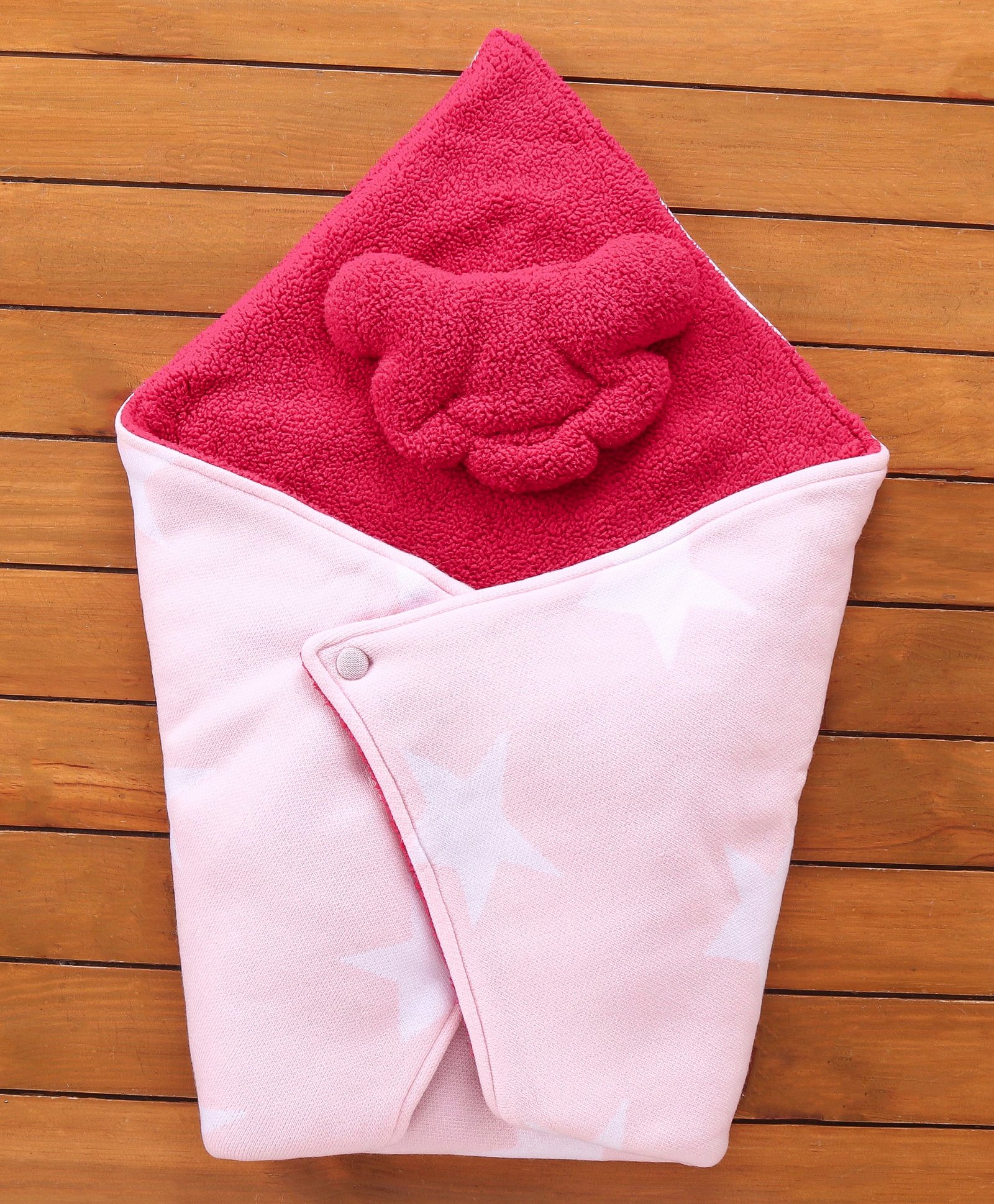 Yellow Apple Stars Sherpa Lined Blanket Cum Wrappers (Color May Vary)-image-21