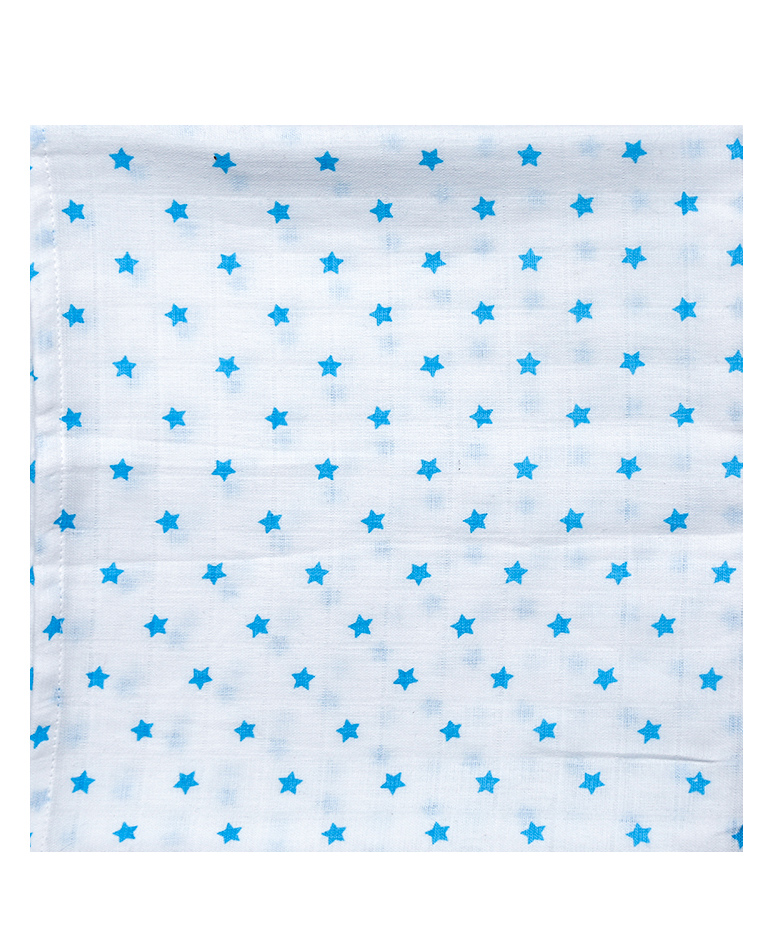 Thread Fairy Organic Muslin Baby Blanket Swaddle Blue Stars - Multicolour-image-15