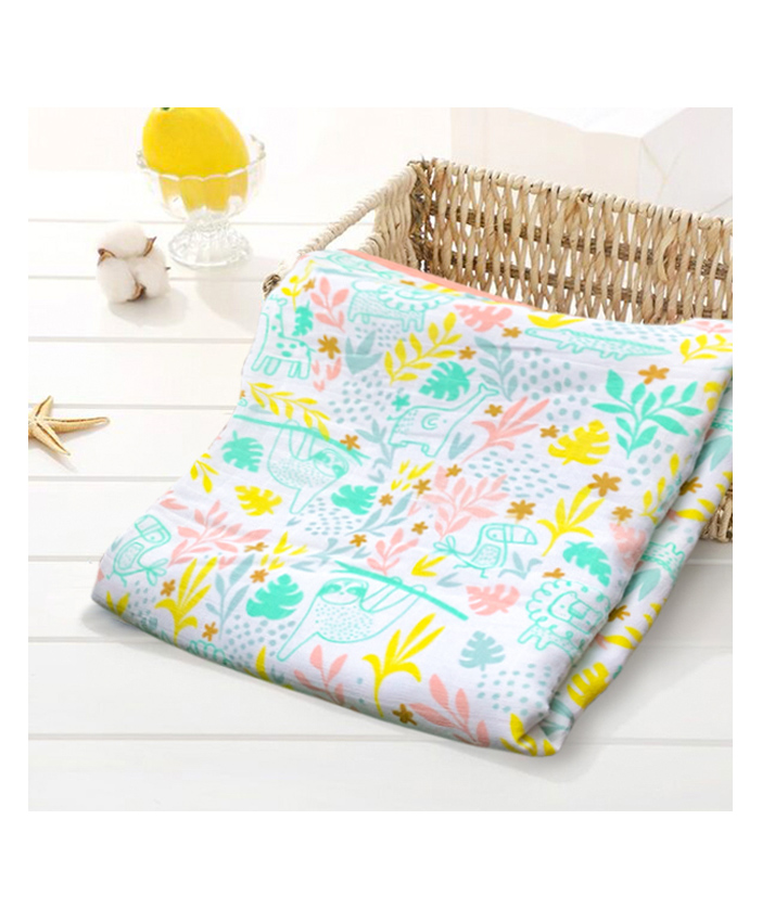 Thread Fairy Organic Muslin Blanket Wrap Tropical Safari Multicolor-picture-5