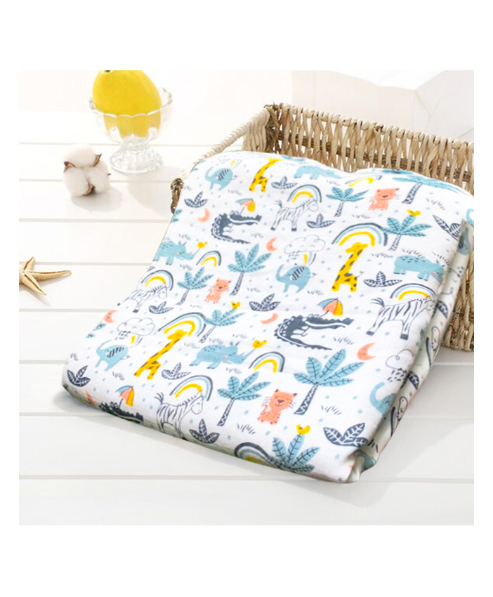 Thread Fairy Organic Muslin Blanket Wrap Jungle Fun - Multicolor-image-1