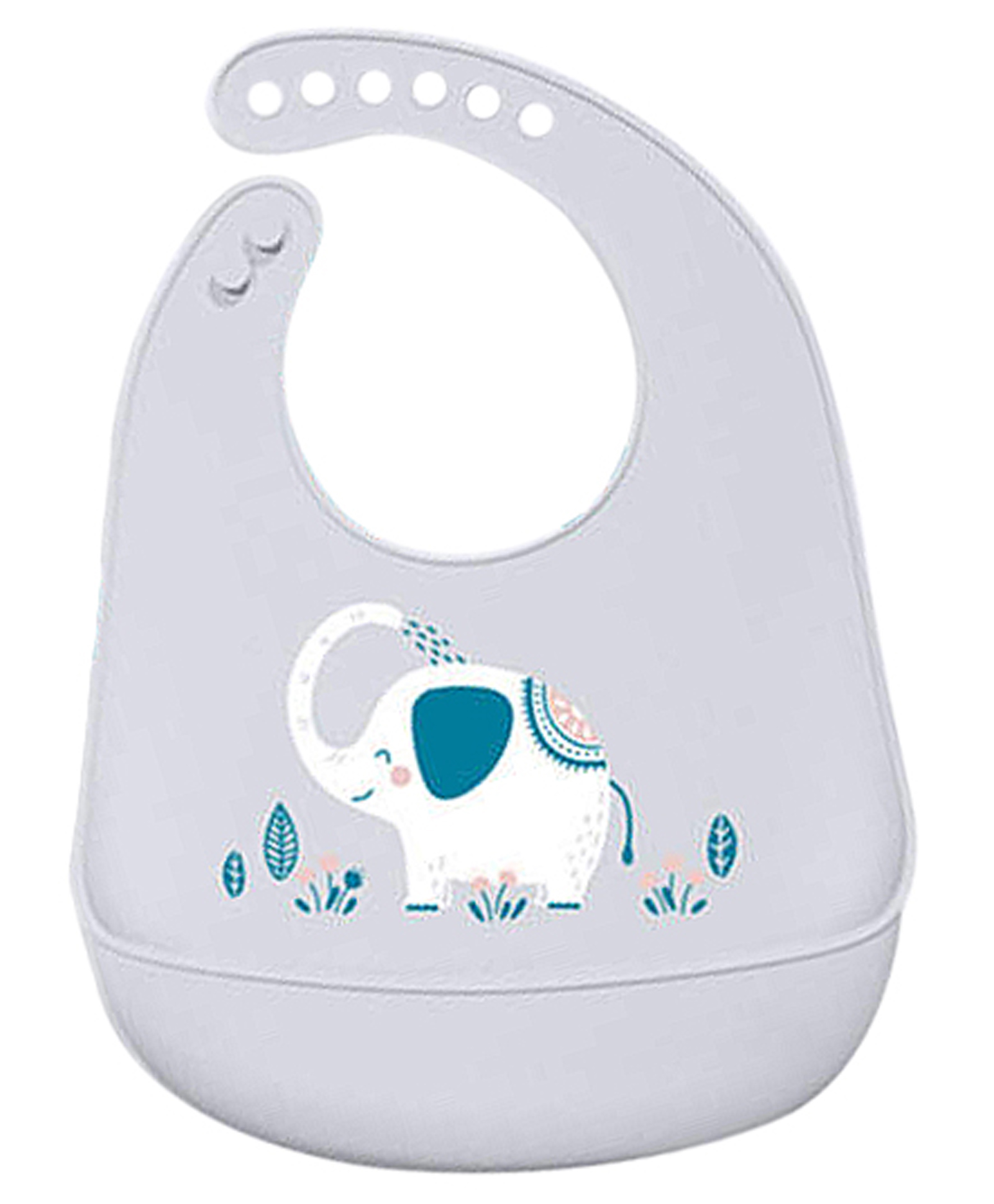 Thread Fairy Silicone Feeding Bib Elephant - Light Grey-image-46