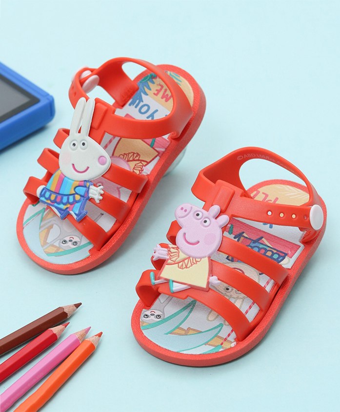 Buy Yellow Bee Peppa Pig By Yellow Bee Island Life Sandals With Non  Adjustable Strap - Red for Girls (9-12 Months) Online, Shop at FirstCry.com  - 11766540