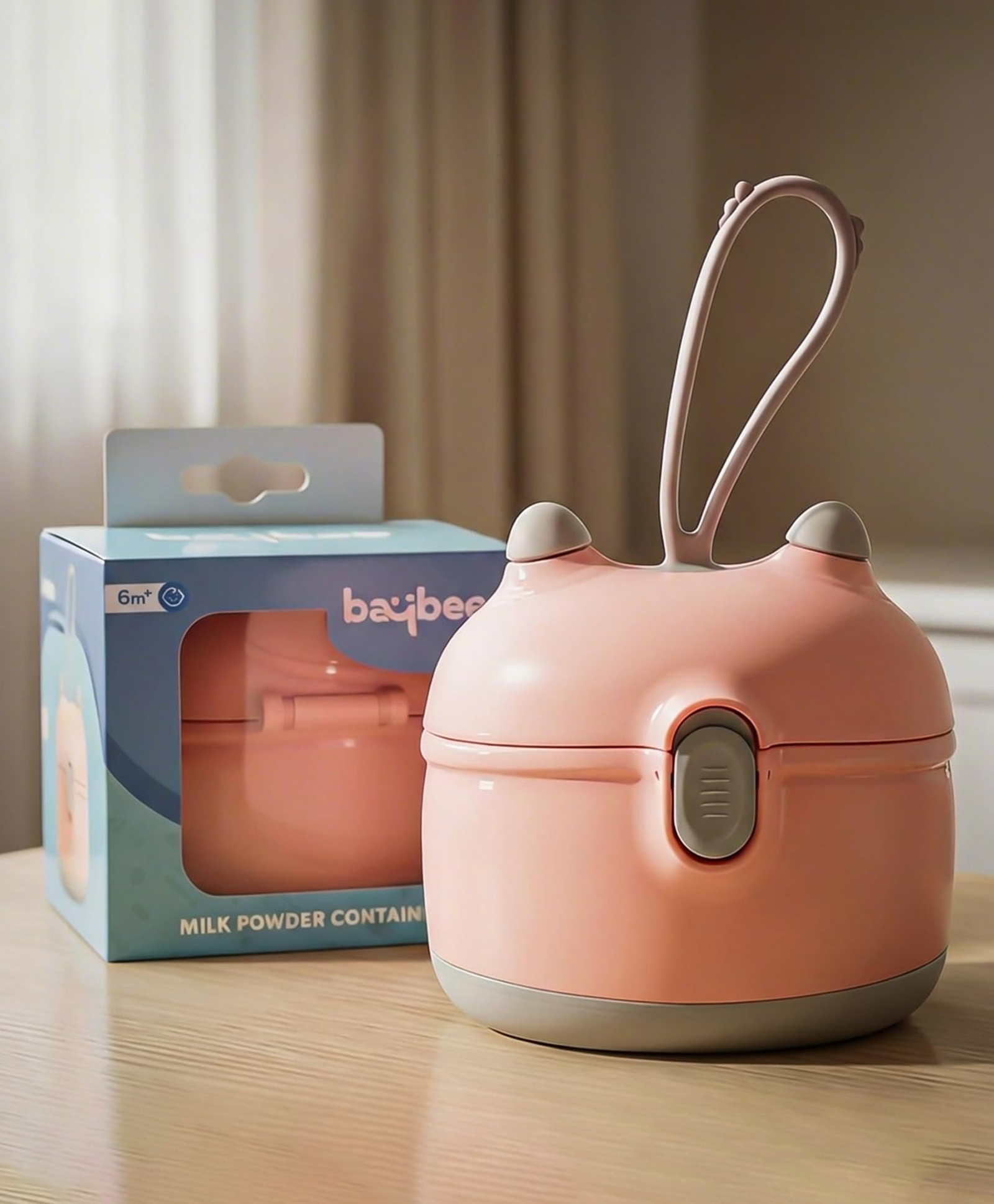 Baybee Milk Powder Container With Scoop Scrapers Seal & Handle - Pink-image-21