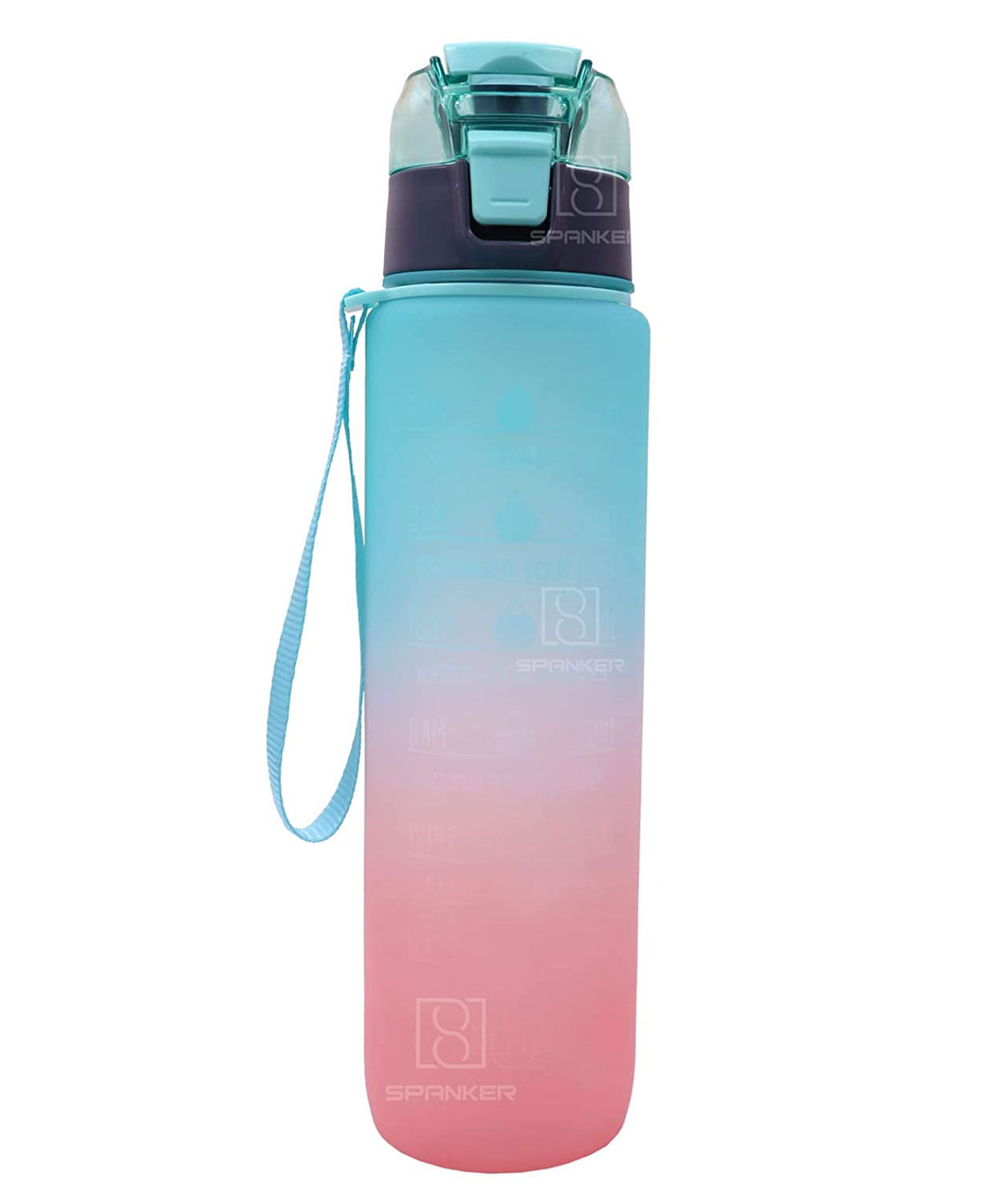 Spanker Fitzlife Motivational Leakproof Water 1000 ml BPA Free Fitness Sports Water Bottle Blue-picture-26