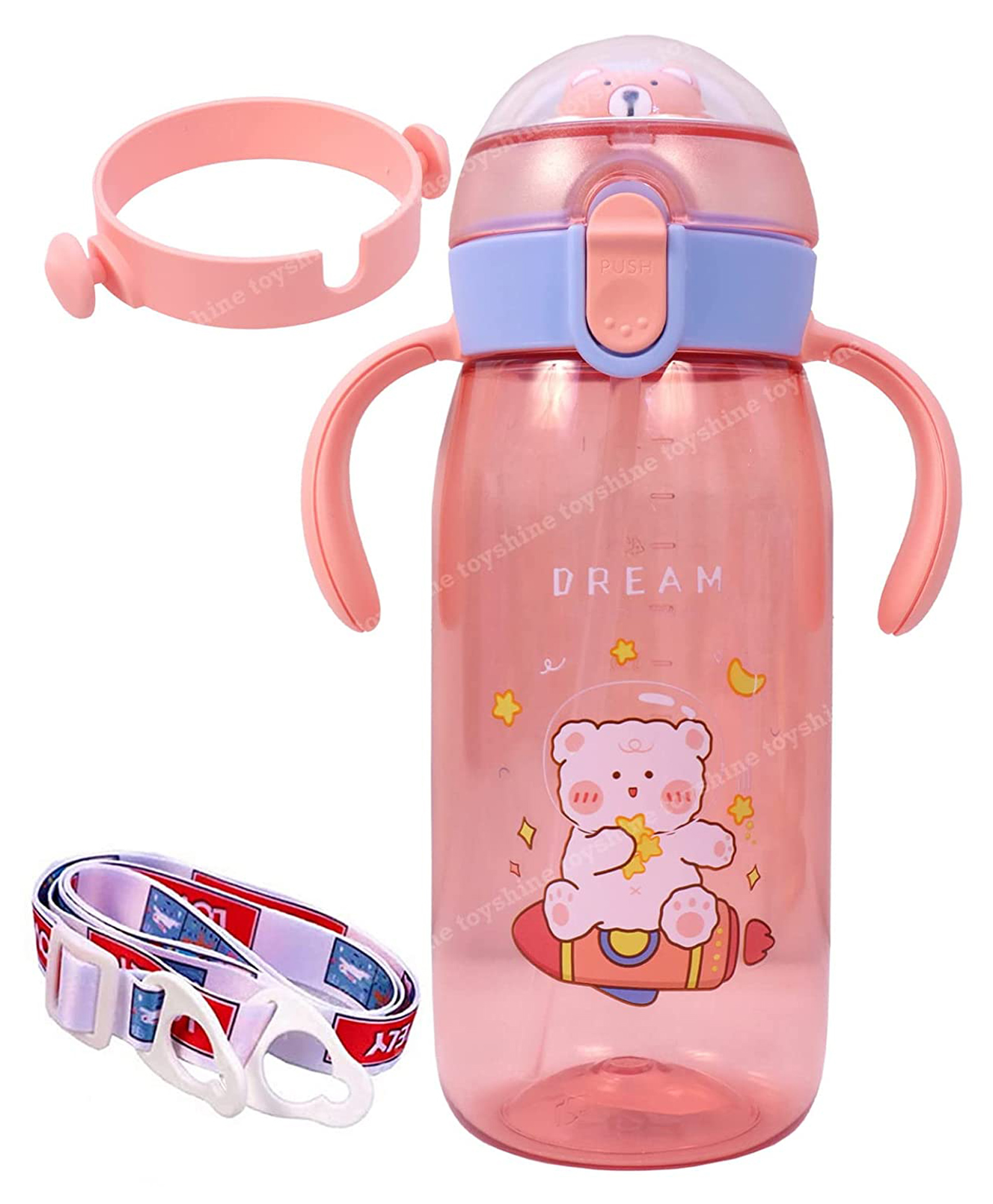 Toyshine Cartoon Print Sipper Water Bottle Orange - 550 ml-image-48