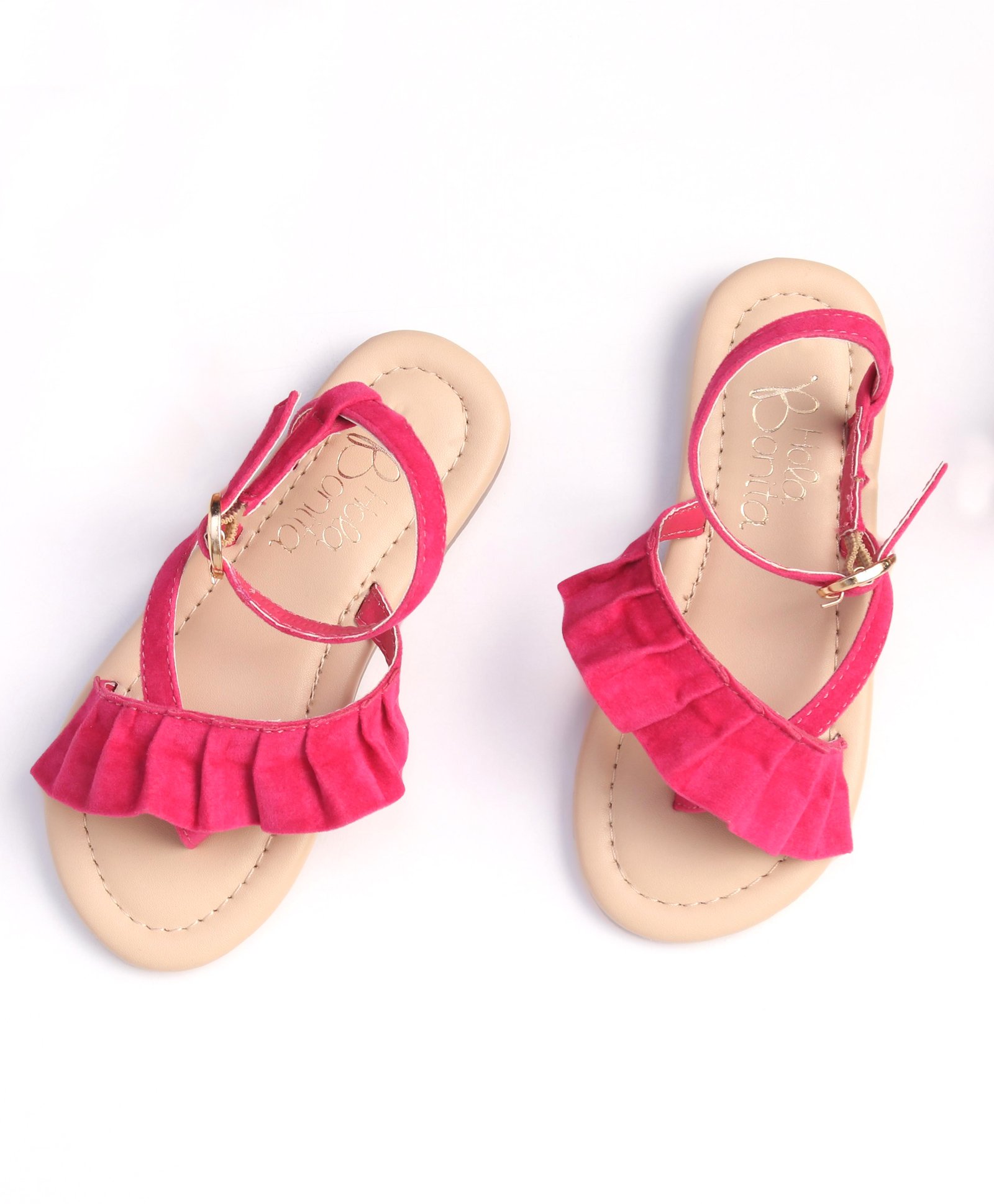 Hola Bonita Party Wear Sandals With Buckle Closure Solid - Pink-image-2