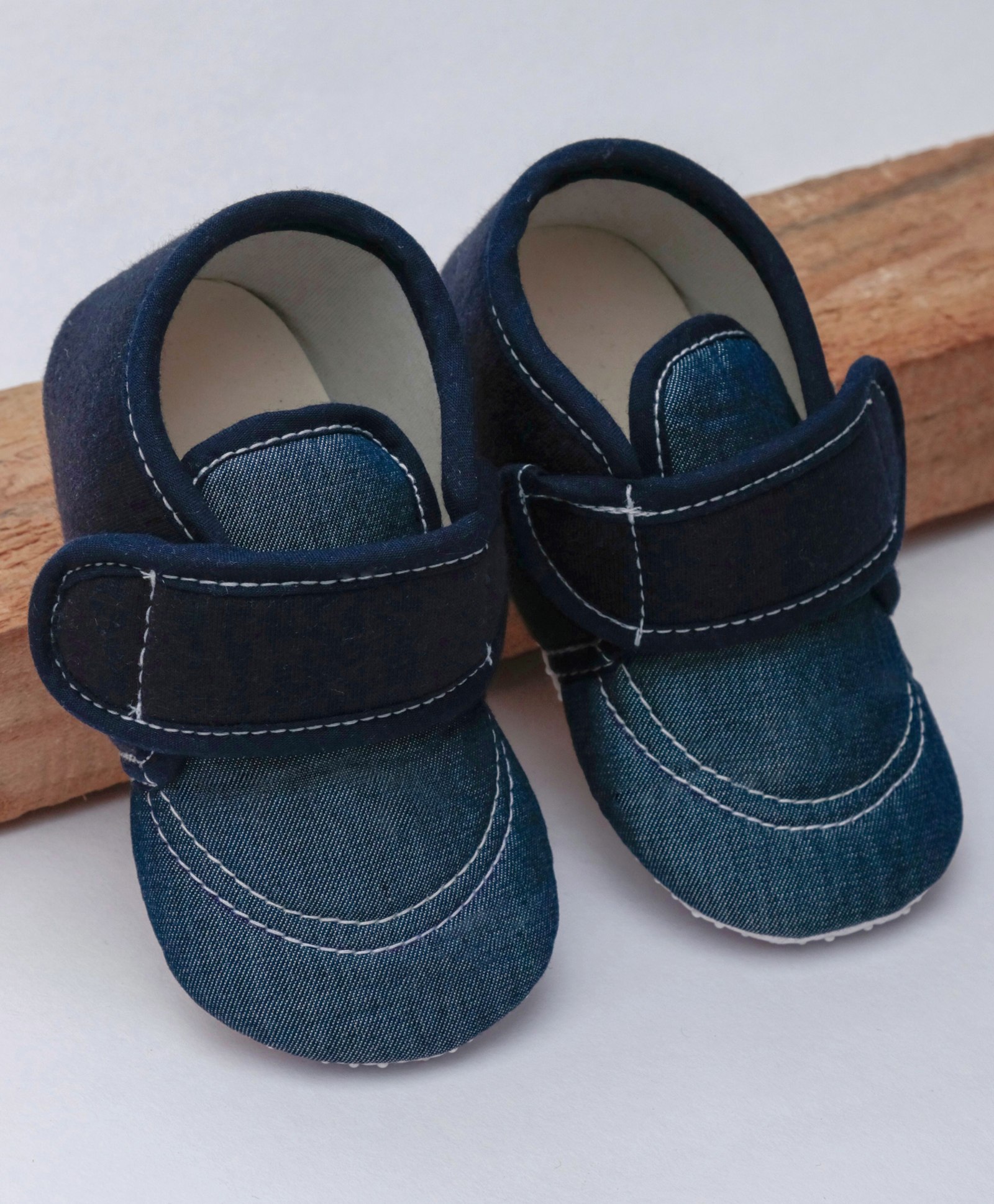 Daizy Velcro Closure Booties - Navy Blue-image-49