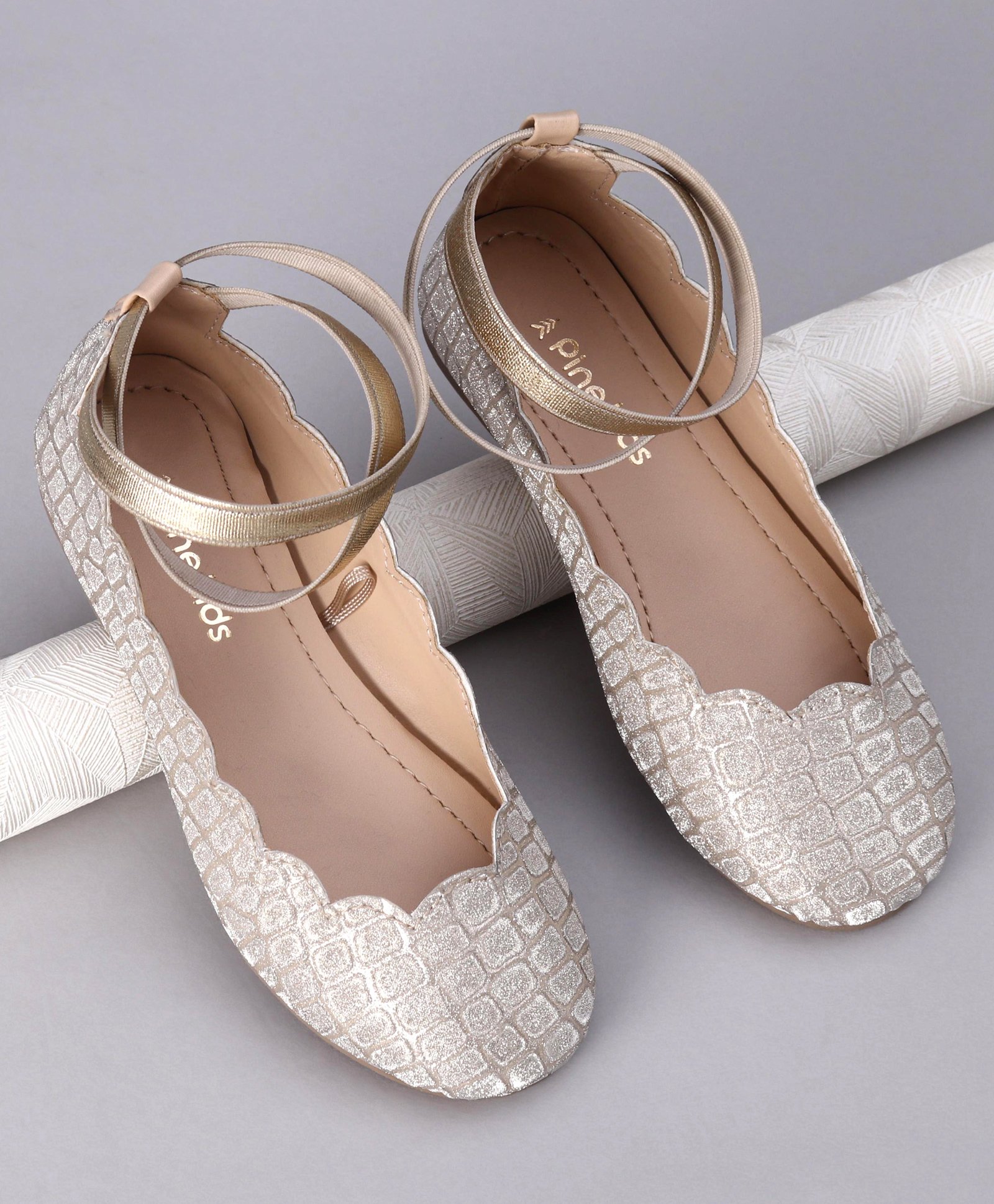 Pine Kids Shimmer Slip on Bellies - Silver-image-26