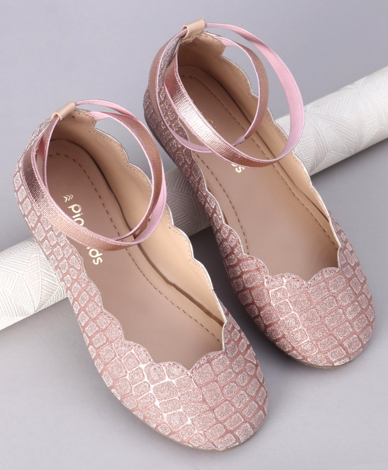 Pine Kids Shimmer Slip on Bellies - Rose Gold-image-9