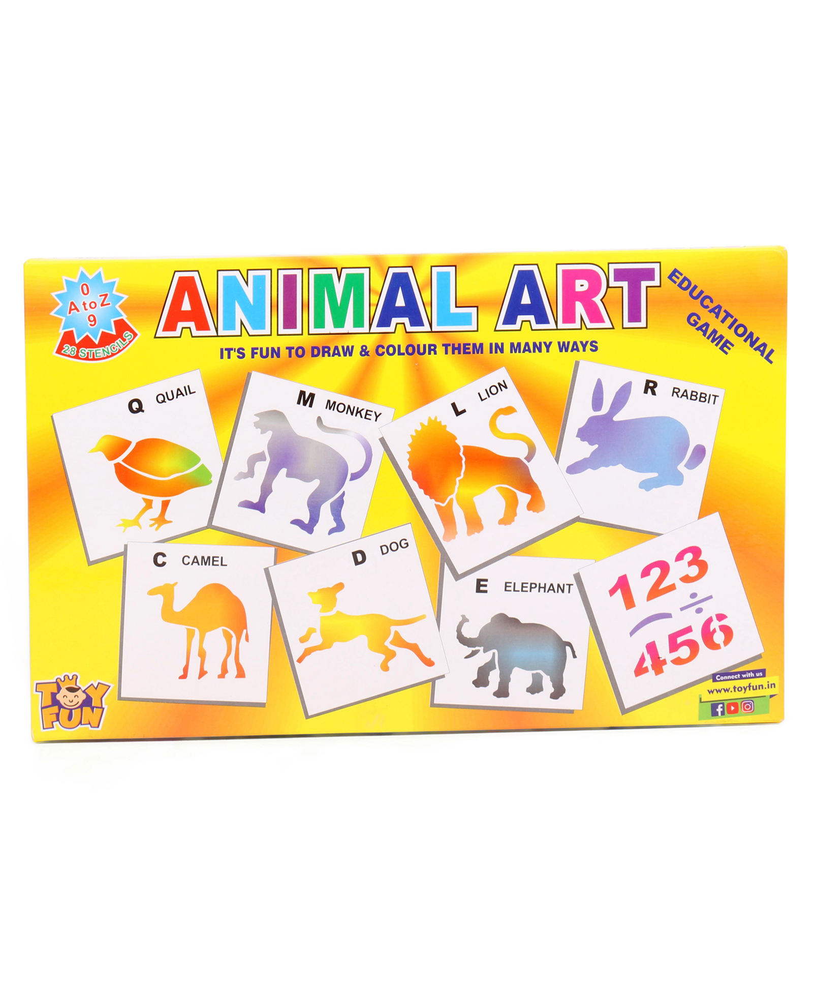 Toyfun Animal Art Stencil Educational Game 43 Pieces - Multicolor-image-9