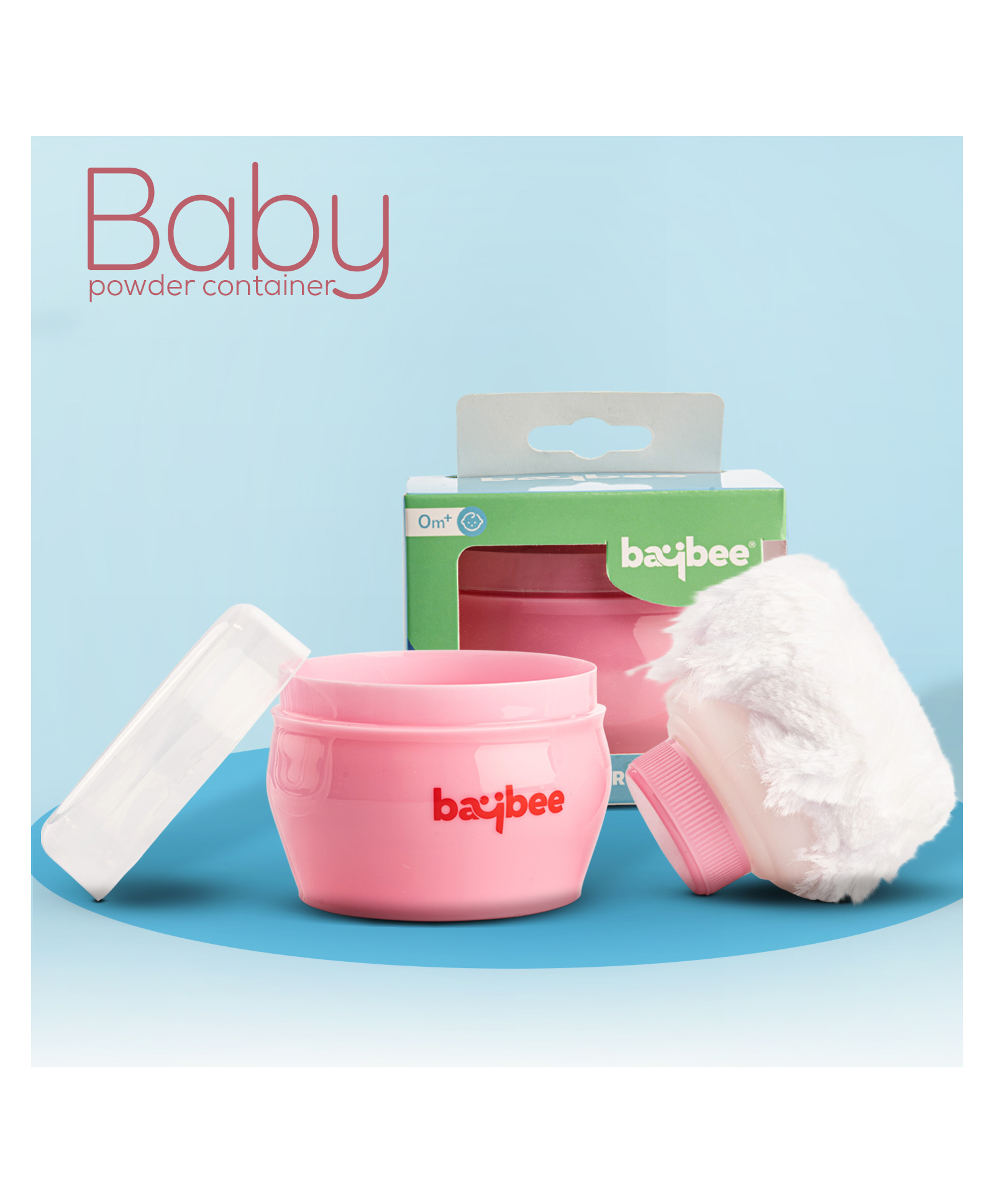 Baybee Cosmetic Cotton Powder Puff with Storage Container - Pink-picture-20