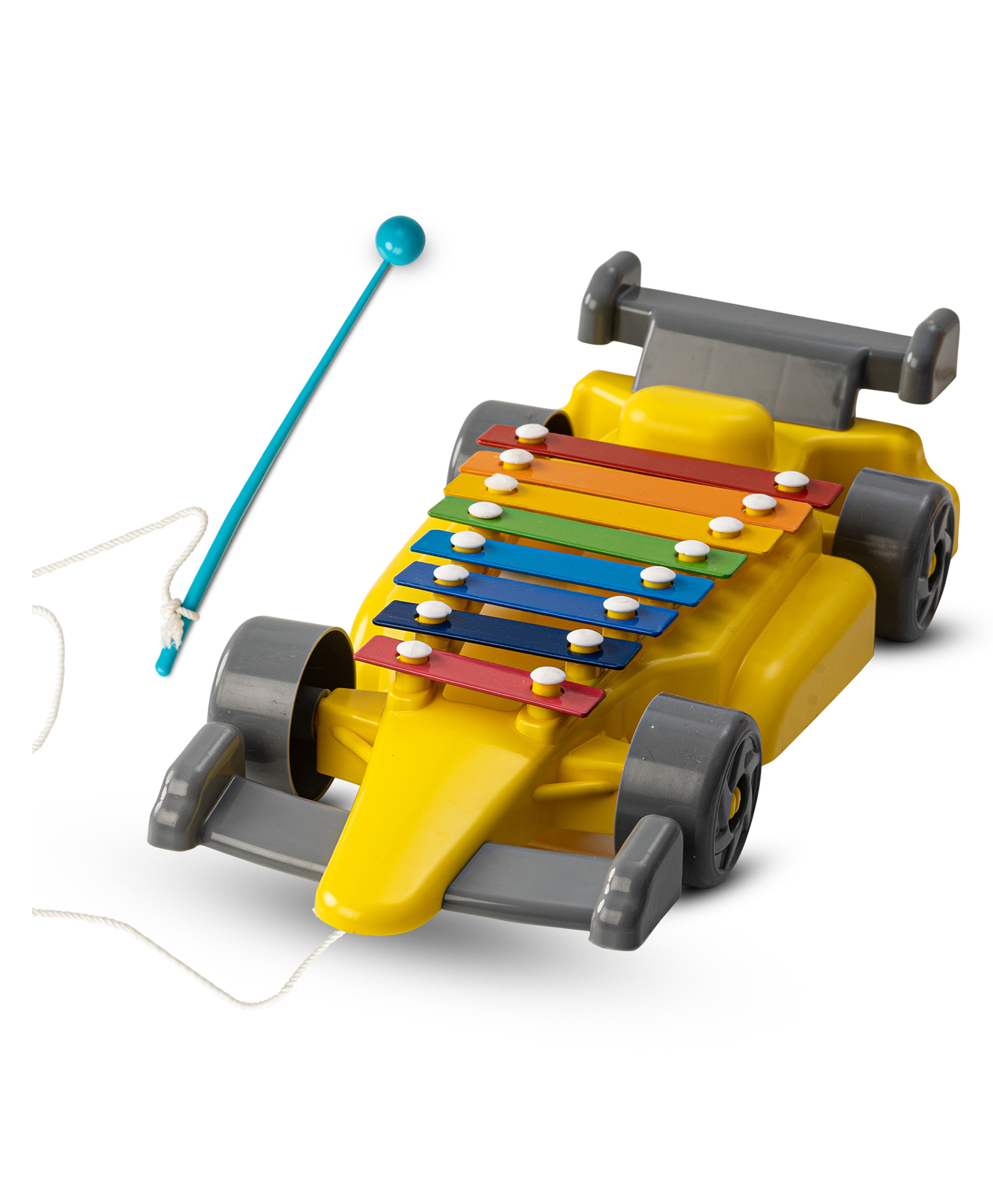Baybee Pull Along Toys Car 8 Note Musical Xylophone Toy With Mallet - Multicolor-picture-26