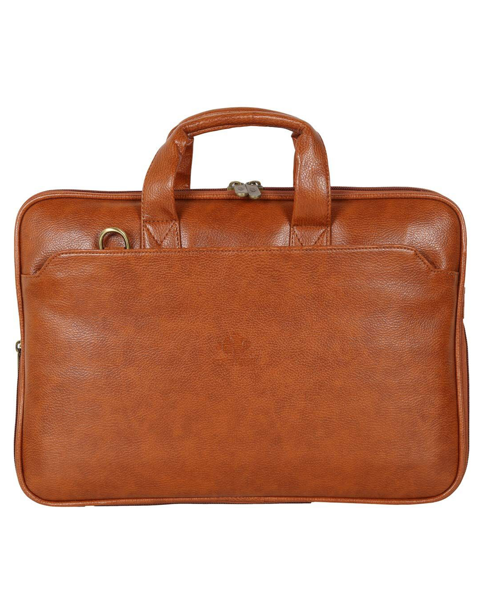 The Clownfish Unisex Adult Jason Faux Leather Slim Expandable 15.6 inch Laptop Messenger Briefcase (Tan)-image-40