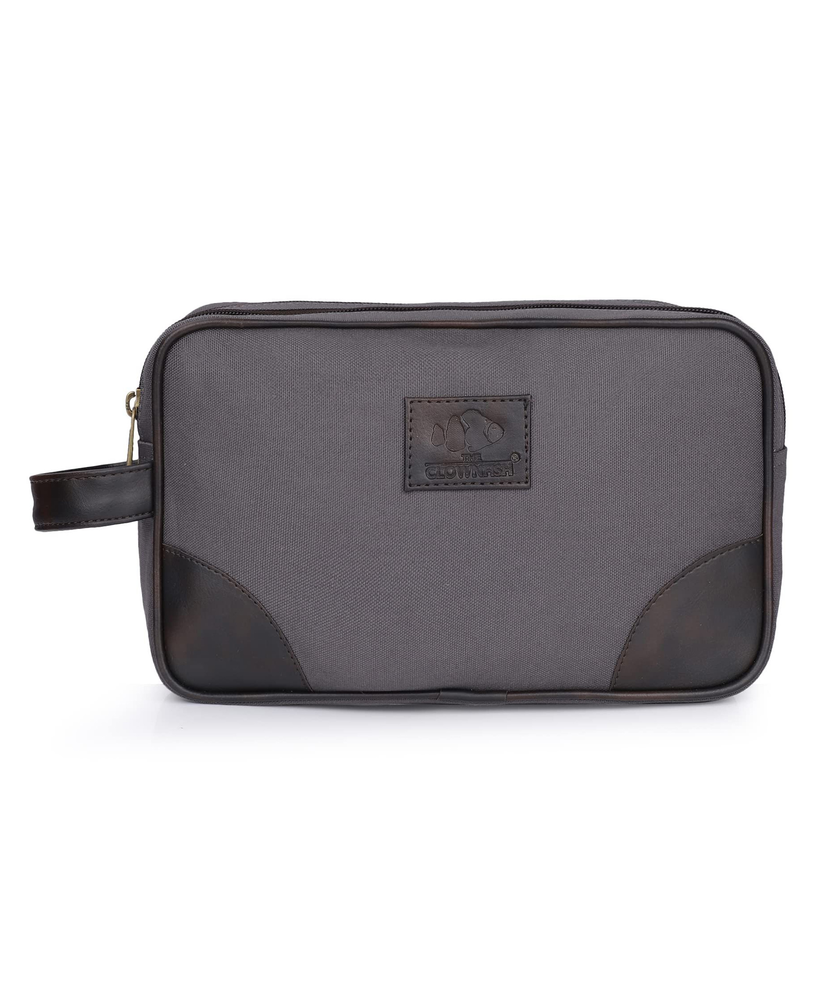 The Clownfish Burnell Multipurpose Canvas Travel Pouch Toiletry Bag Shaving Kit Bag for Men Make-Up Pouch for Women Toiletry Bag for Men Travel Kit for Men Travel Kit for Men (Grey)-image-24