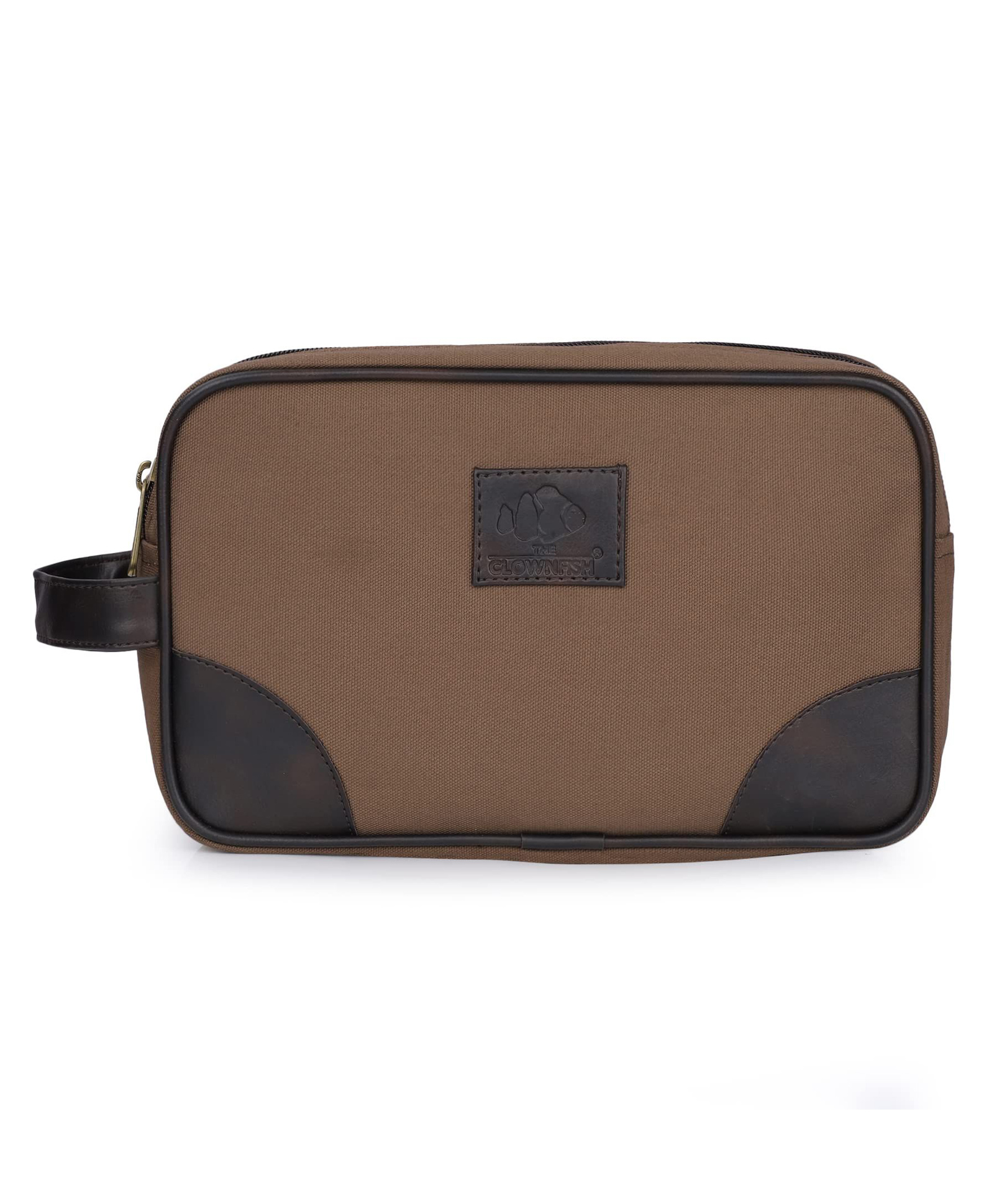 The Clownfish Burnell Multipurpose Canvas Travel Pouch Toiletry Bag Shaving Kit Bag for Men Make-Up Pouch for Women Toiletry Bag for Men Travel Kit for Men Travel Kit for Men (Khaki)-image-25