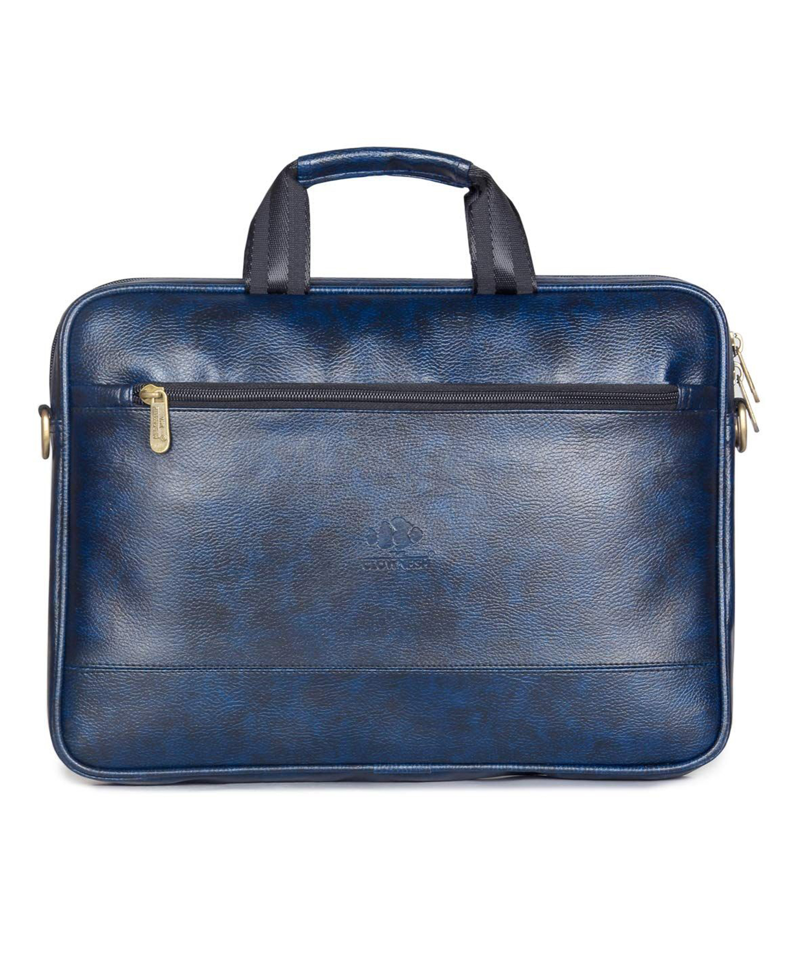 The Clownfish Biz Faux Leather 15.6 inch Laptop Messenger Bag Briefcase (Blue)-image-17