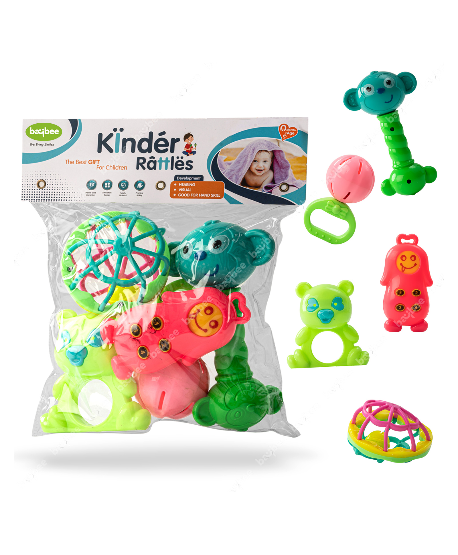 Baybee Musical Sound Rattle Set Pack of 5 - Multicolor-picture-21