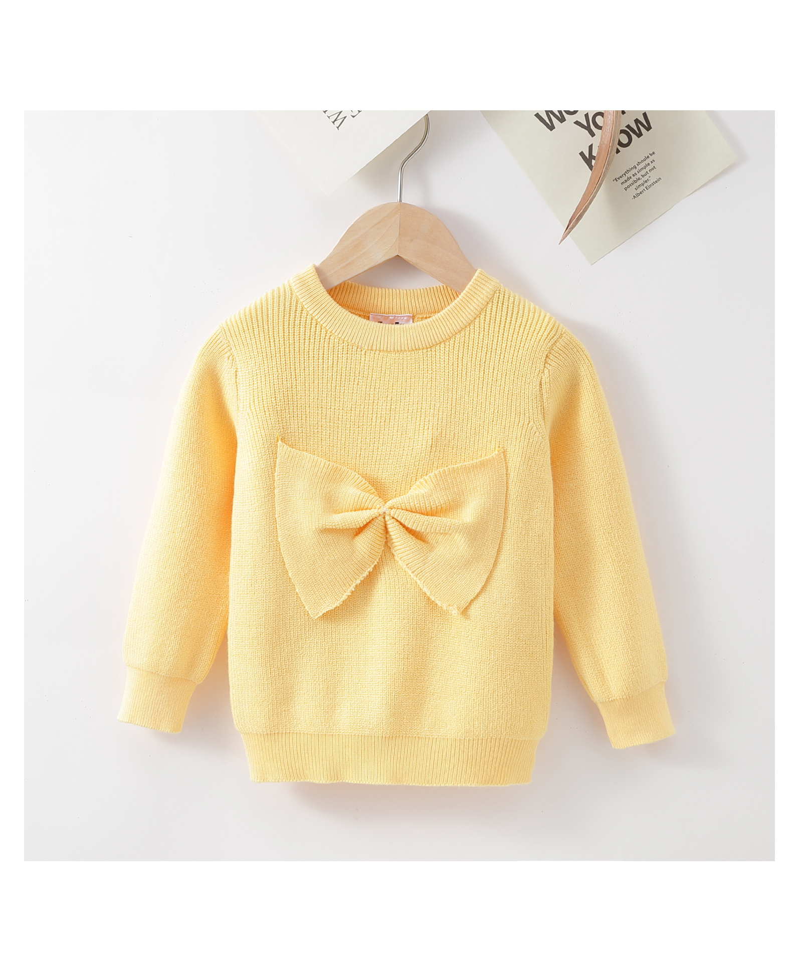 Kookie Kids Full Sleeves Pullover Bow Applique - Yellow-image-21